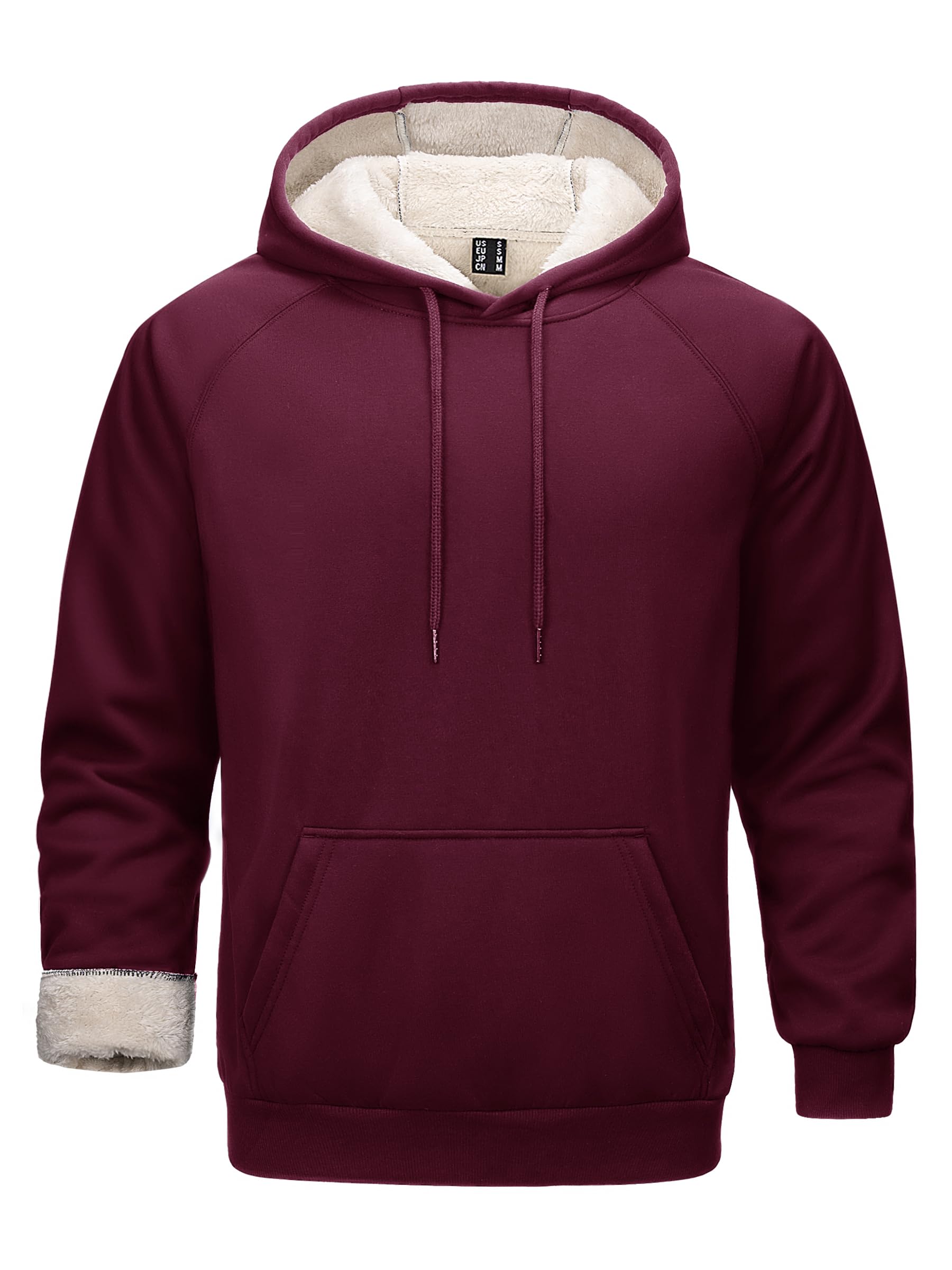 Cavva Herren Dickes Hoodie Thermo Gefüttert Baumwolle Warm Kapuzenpullover | Dicker Stoff, Fleecegefüttert, große Taschen, verstellbare Kapuze, winddichte WinterJacke, Outdoor