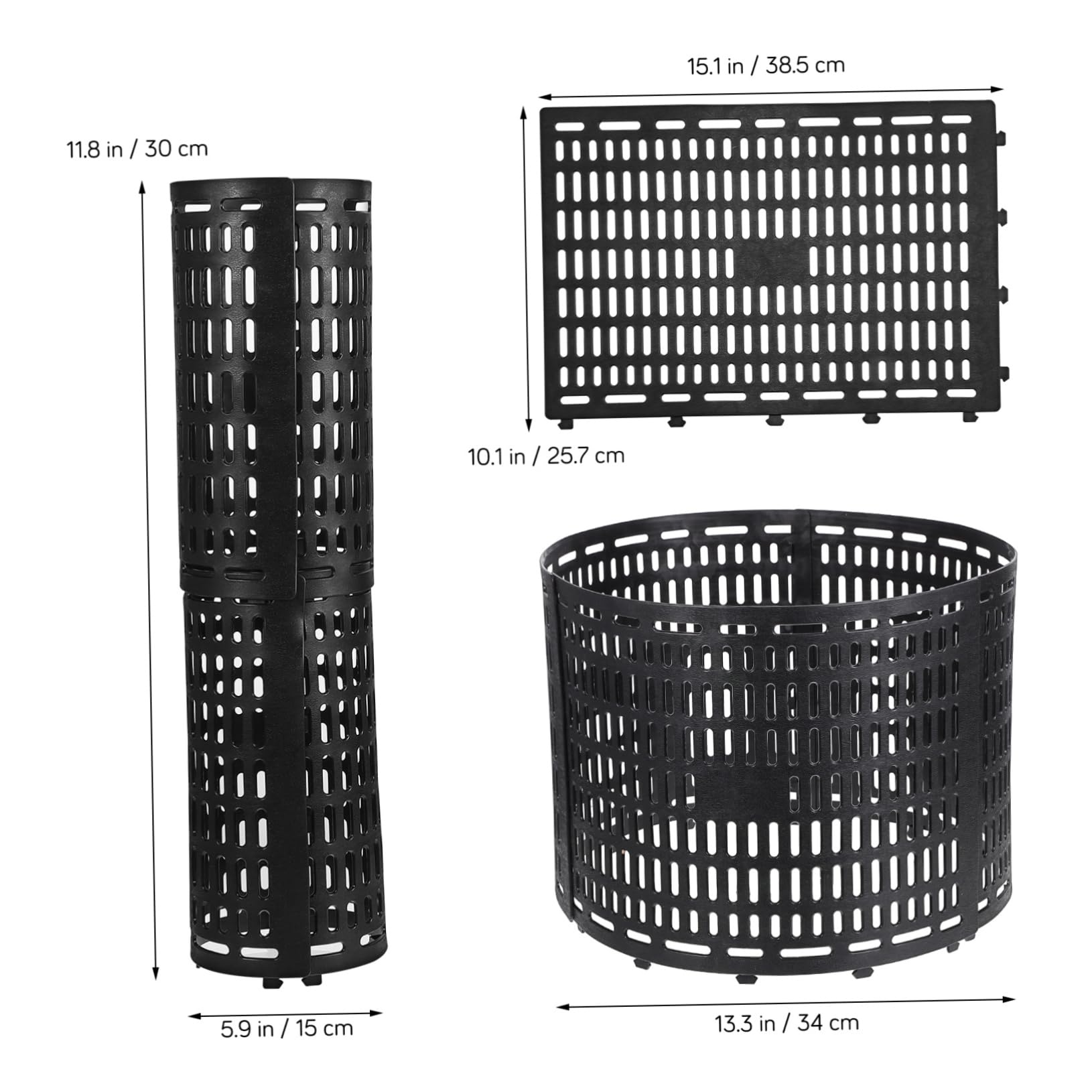 8pezzi Protezione per Tronchi Albero Nera da Protezione Versatile per Alberelli e Piante Design Espandibile e Drenaggio Efficiente Barriera Contro Danni Ambientali e Animali