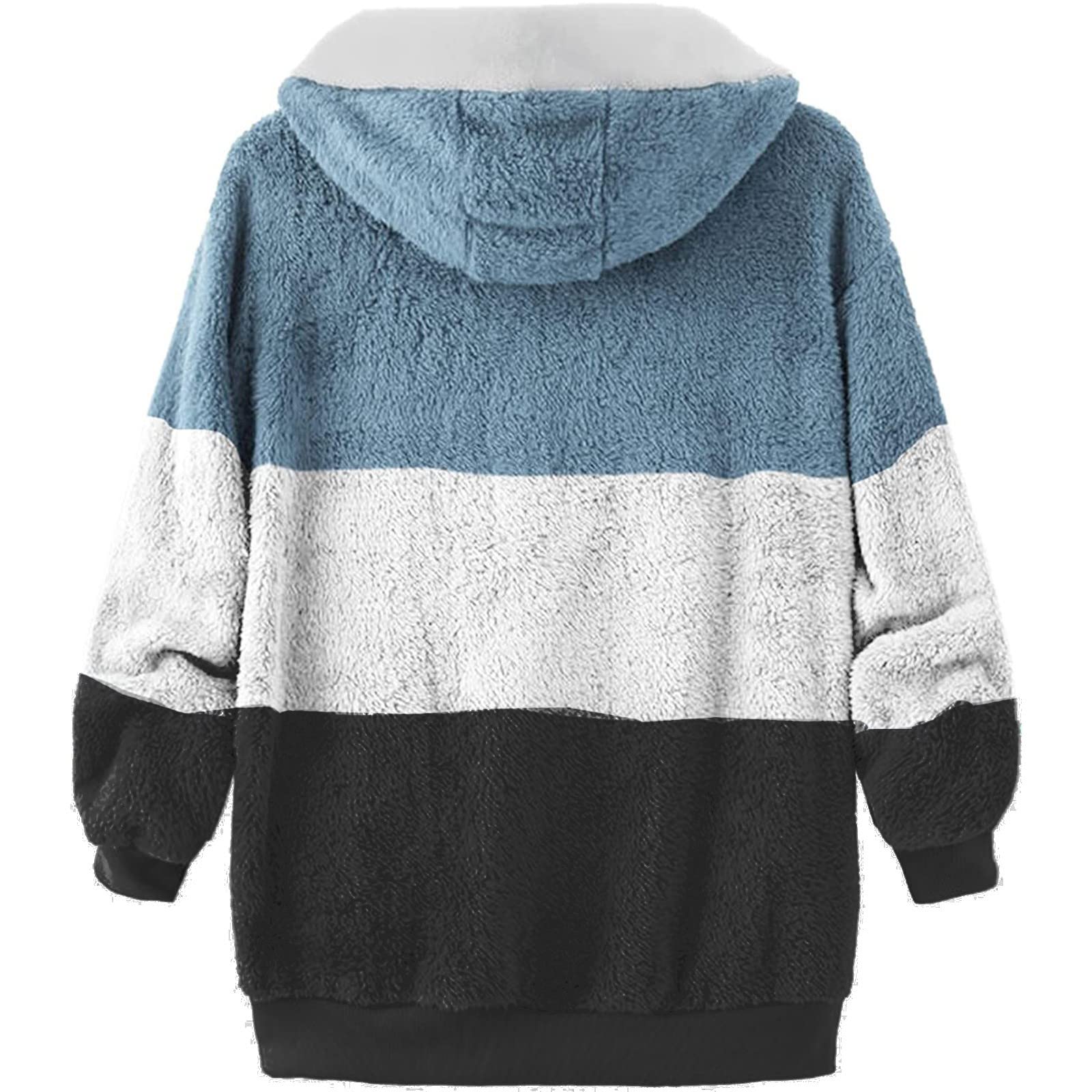 ChicCrate Giacca da donna 2024 in pile peloso con cappuccio, vestiti invernali alla moda, taglie forti, giacche foderate in sherpa con cerniera, S-5XL