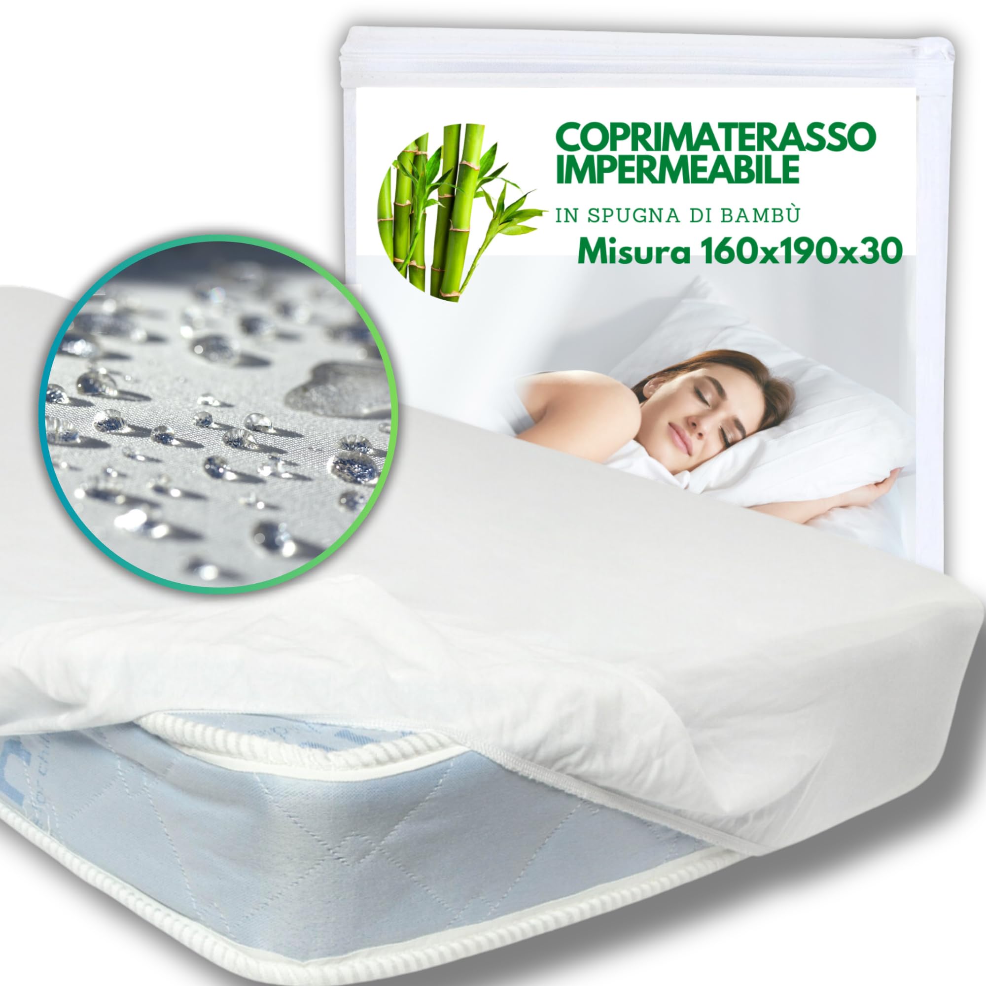 Copri Lenzuola Letto Impermeabile In Spugna Extra Profonda Non - Foto 2