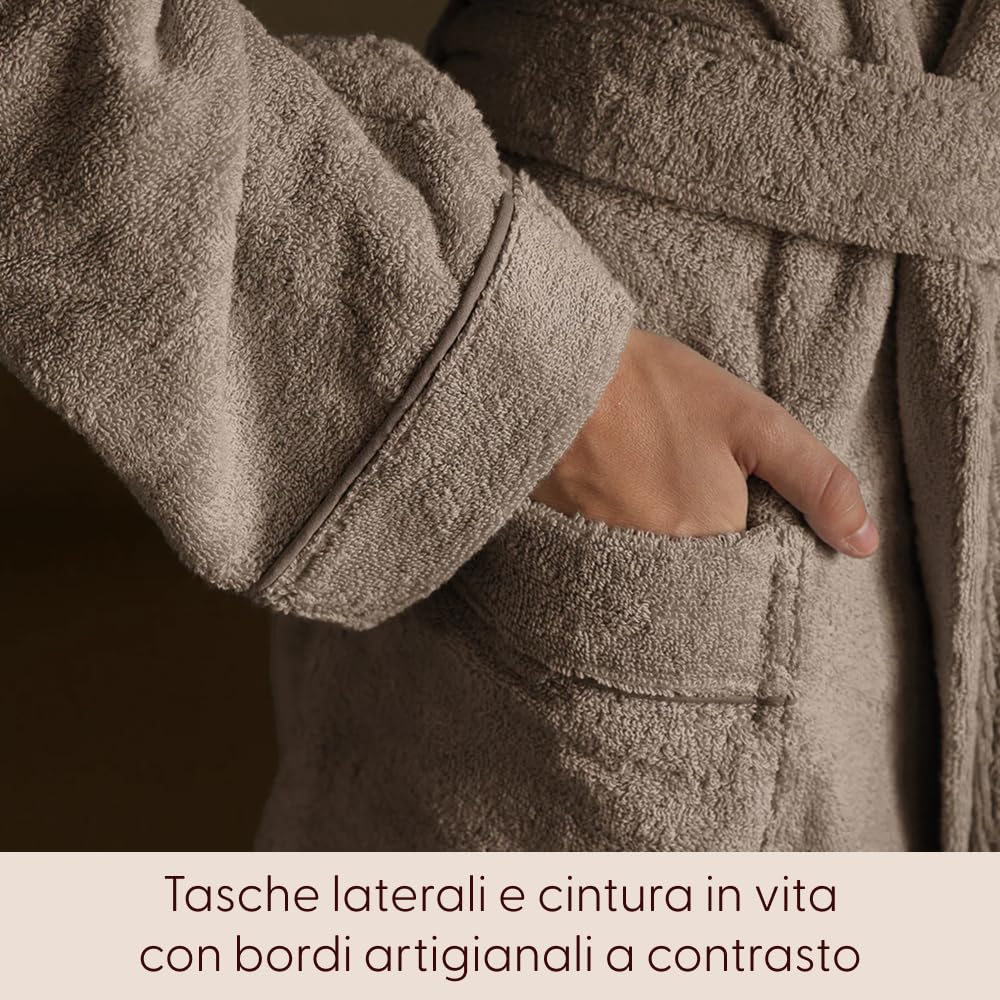 Dalfilo Accappatoio con Cappuccio, Accappatoio Uomo e Donna, in Spugna di Cotone, 470 gr/mq, per Sauna e SPA, Made in Italy, Soffice, Resistente ai Lavaggi, con Tasche Laterali e Cintura