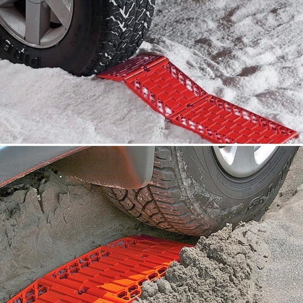 2 Stück Anfahrhilfe für Audi A6 Sedan (C8) 2025 2024 2023, Traktionsmatte Faltbar Reifenleiter Rutschfestes Offroad Zubehör Polypropylen