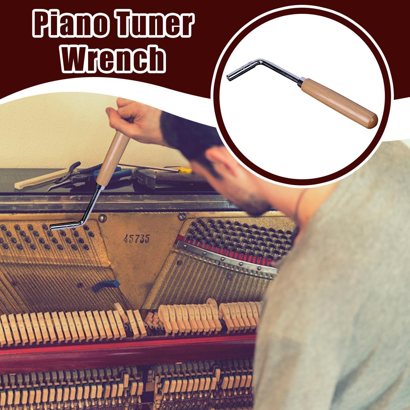 Outil d'accordage de piano, marteau d'accordage avec manche en bois pour piano, violon, guitare et basse – Pièces de réparation essentielles pour instruments de musique