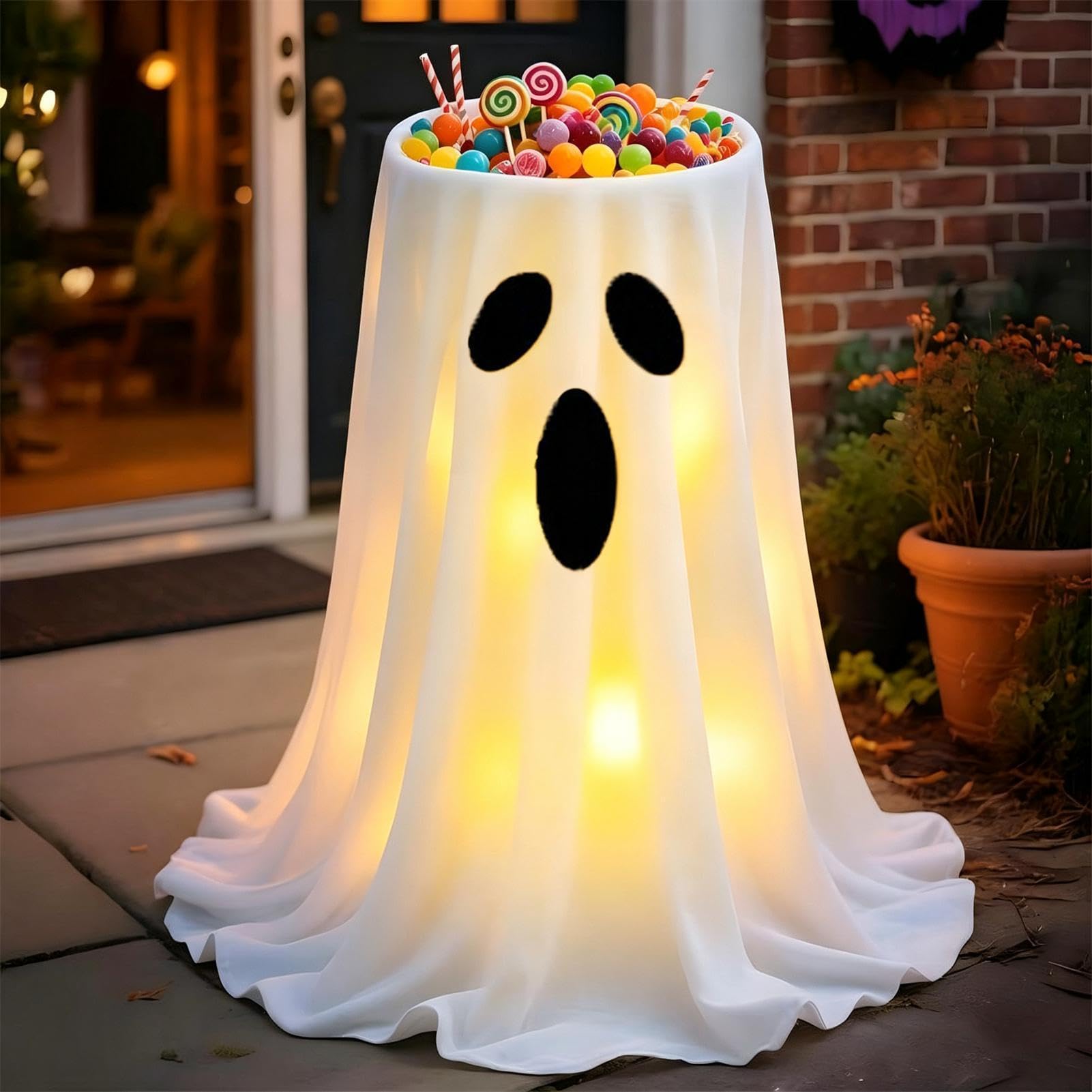 Zewnętrzny Na Cukierki Z Duchem Świecąca Dekoracja Duch Halloween