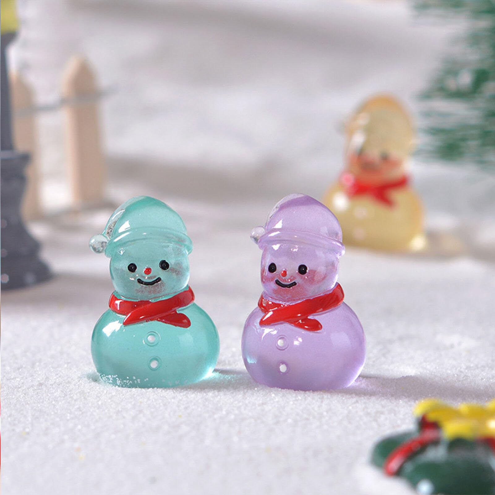 30 Stück Mini-Schneemann-Figuren - Leuchten Im Dunkeln, Für Weihnachtsdeko & DIY