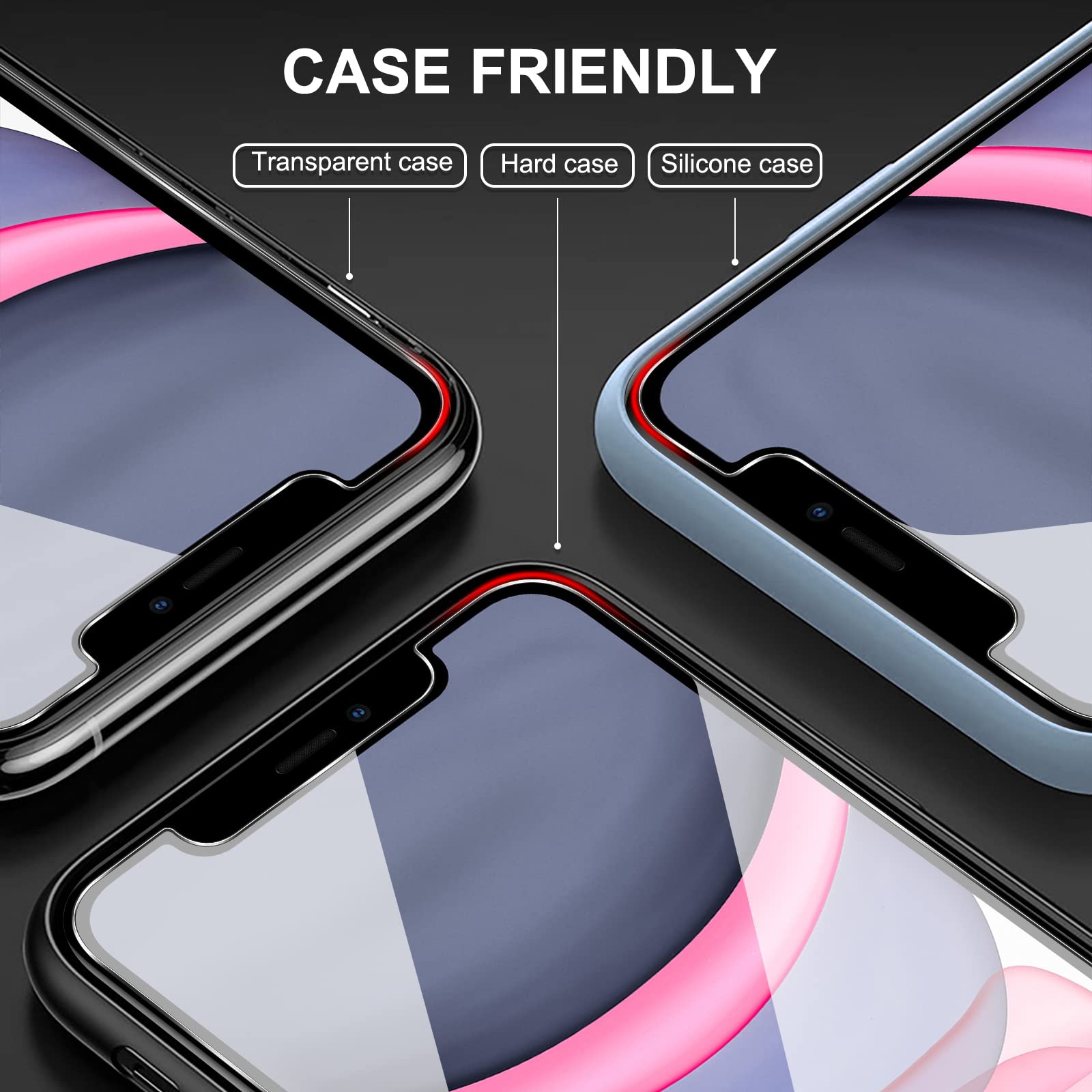 Kokio Vetro Temperato Per IPhone 11 E IPhone XR (6,1 Pollici) - 4 Pezzi, Ultra HD, Durezza 9H, 0,33 Mm, Anti-impronte, Facile Installazione