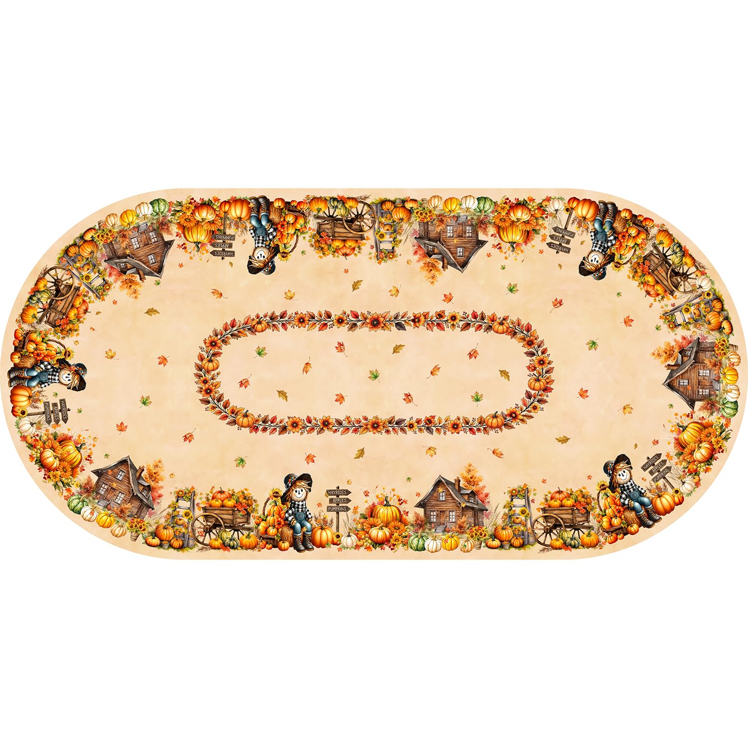 Sonalied Fall Tablecloth Oval 60 x 120 Inch