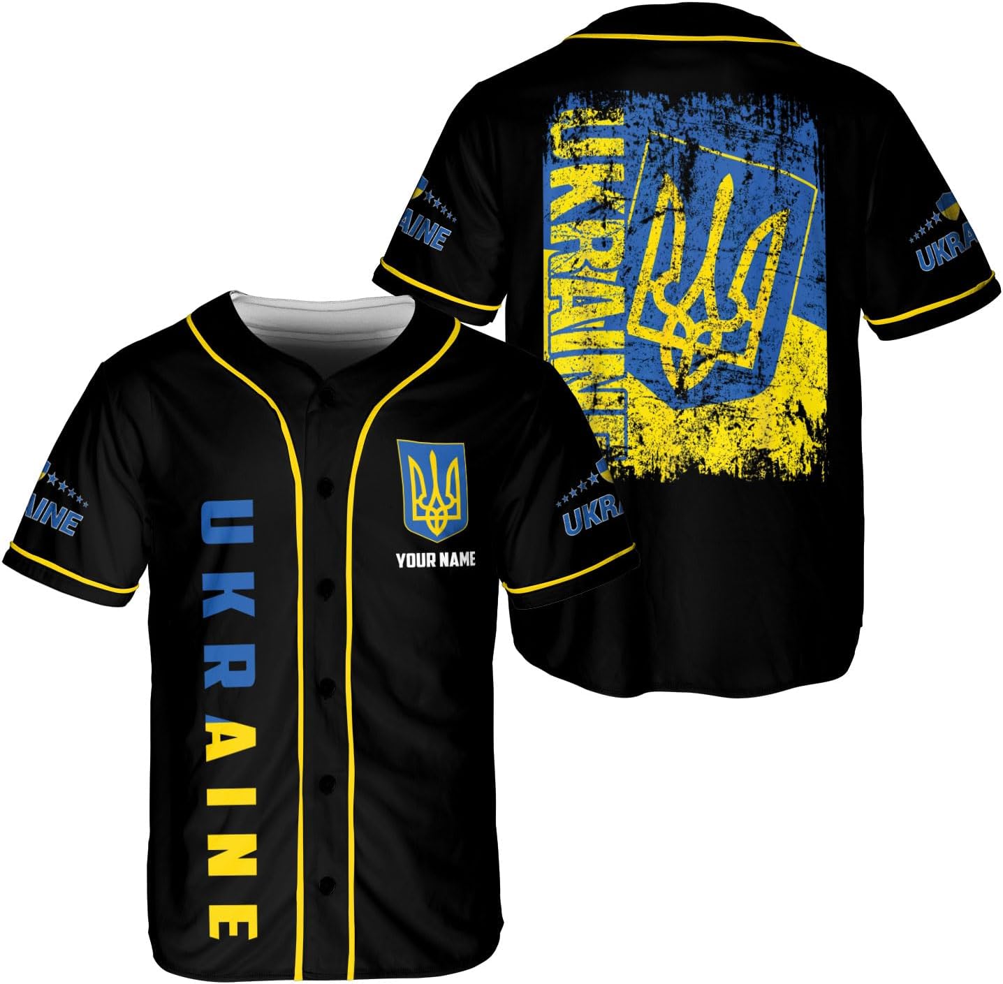 Leeprints Personalized Ukraine Jersey, Ukrainian Soccer Shirt Baseball Ukraina Flag Jersey for Men Women Country Shirts