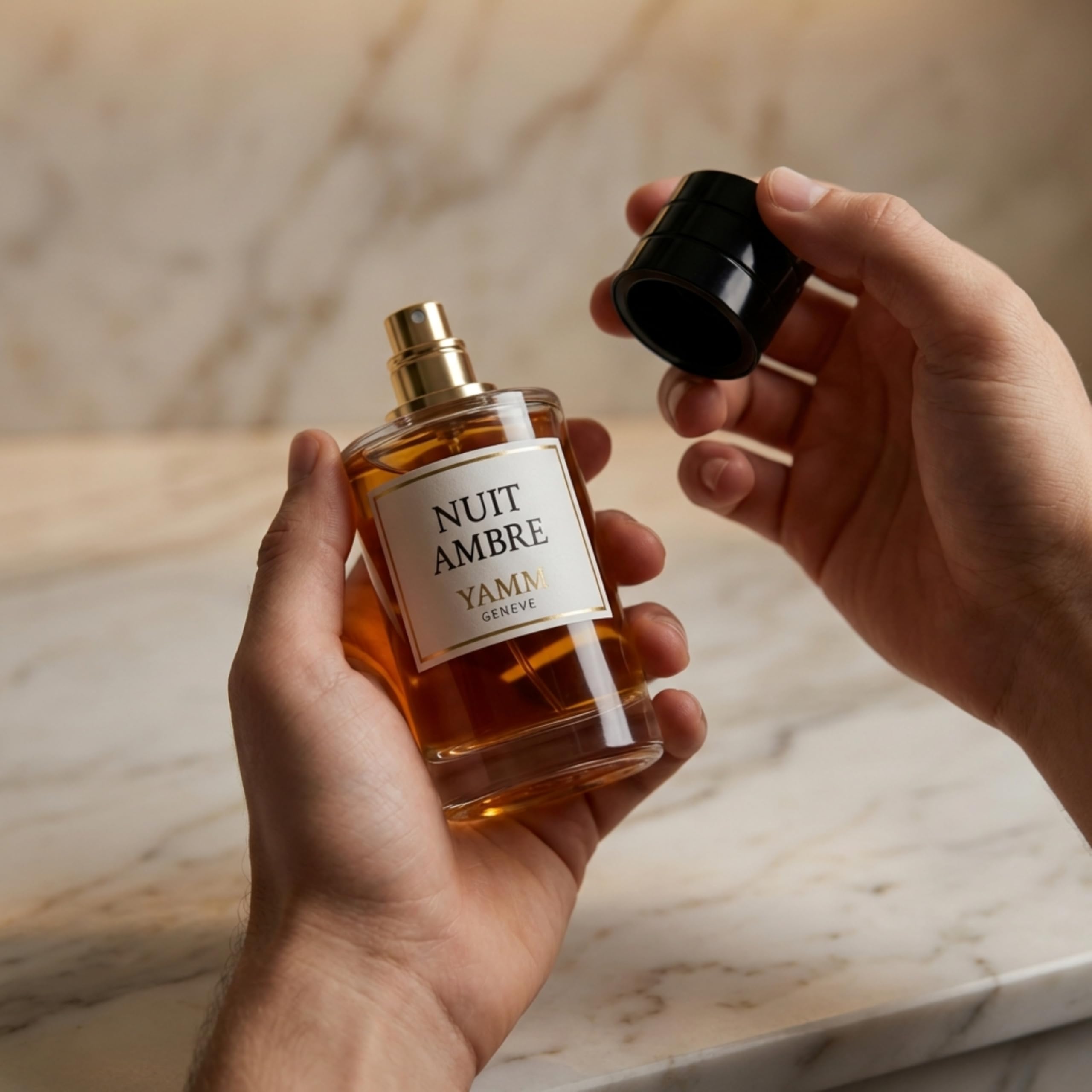 Nuit Ambre | Extrait de Parfum 50 ml | Parfum Mixte Homme & Femme | Bergamote, Rose de Damas & Ambre gris | Notes Ambrées, Florales & Boisées | Luxe & Longue Tenue