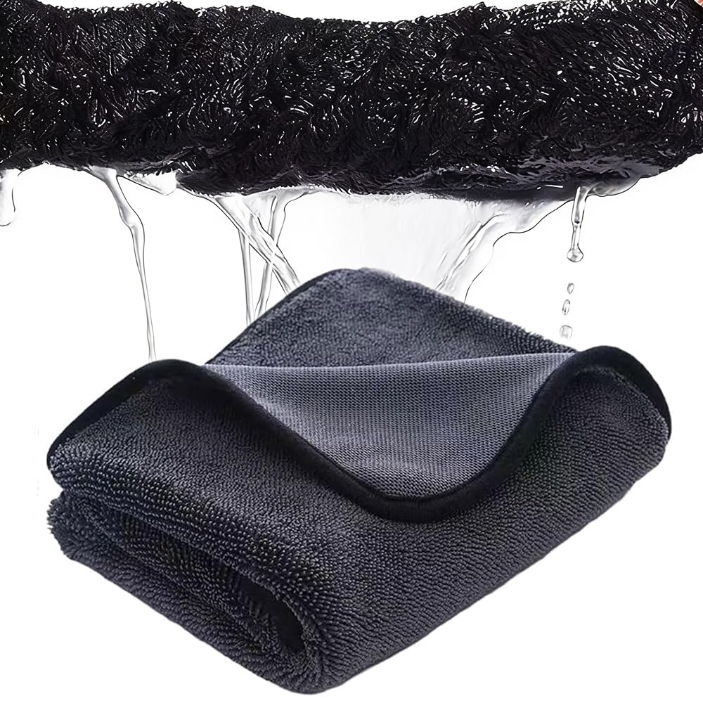 Lumeas Clean Serviette for Shower Car Detailing Kitchen and Window Cleaning Quick-Drying and Reusable Cleaning Towel (2, Gray, 40 * 40cm)