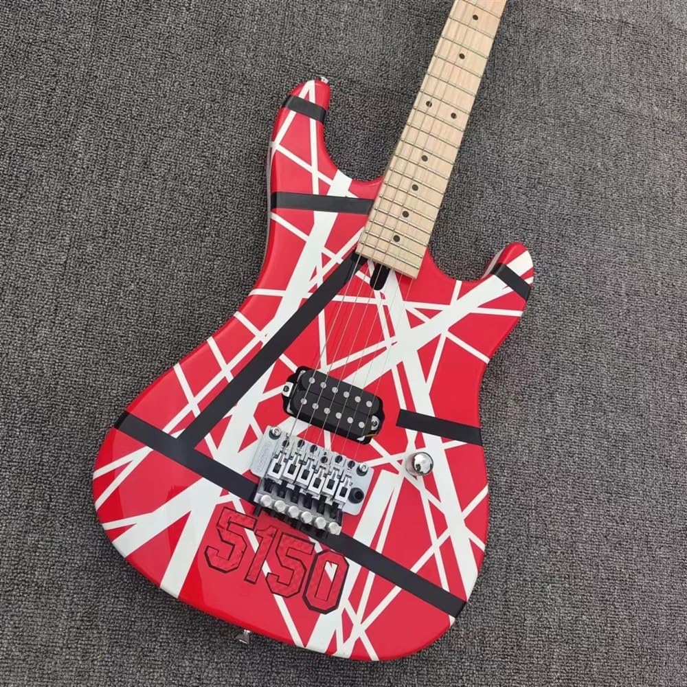 Amazon | カスタム 5150 エレキギター クラシック赤と白のストライプ
