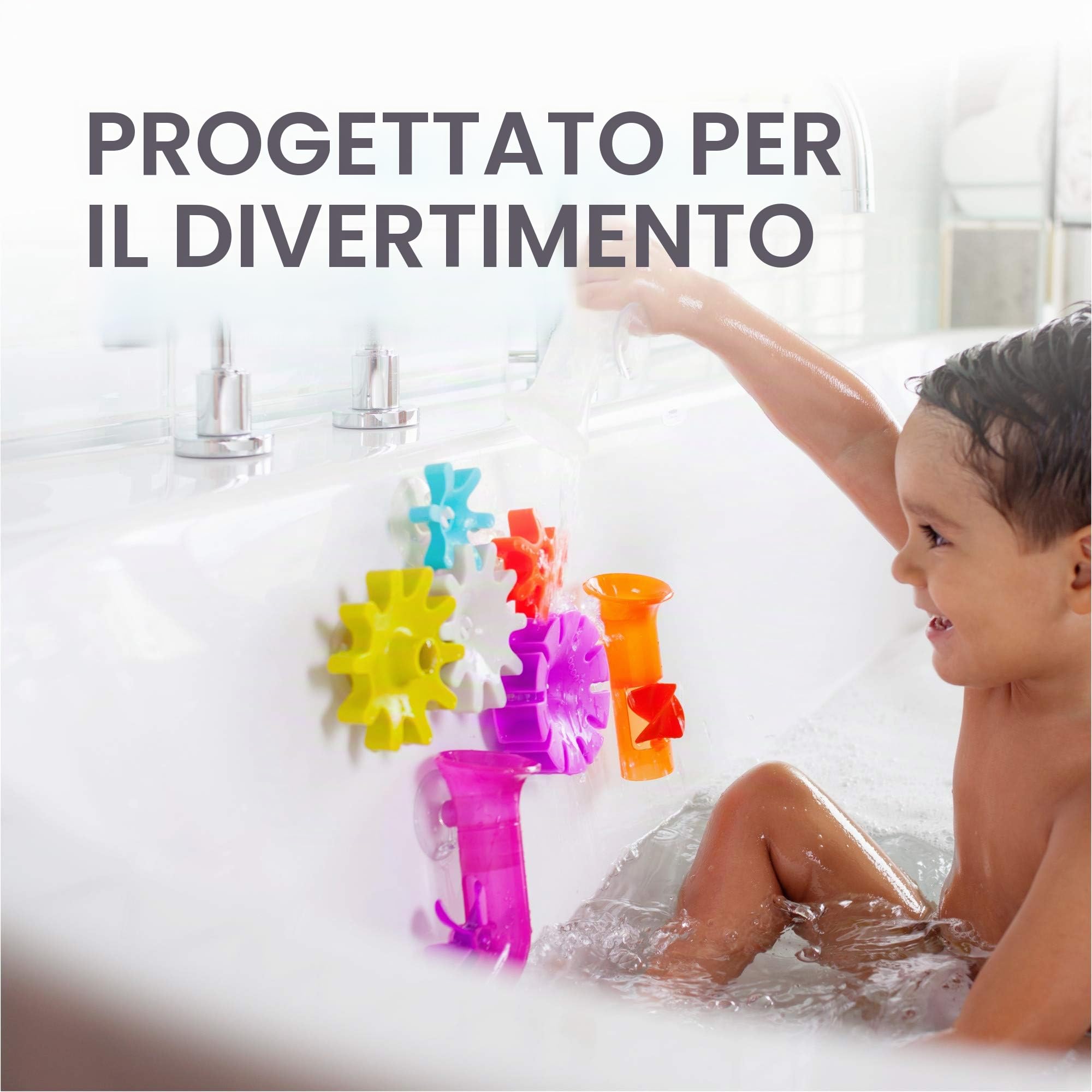 Boon Pipes Cogs Tubes Baby Bath Toy Bundle Bath Accessories for Babies and Toddlers Multicoloured Toddler Bath Toys for Boys and Girls Suitable for 1, 2, 3 & 4 Year Olds, Multi-Colour