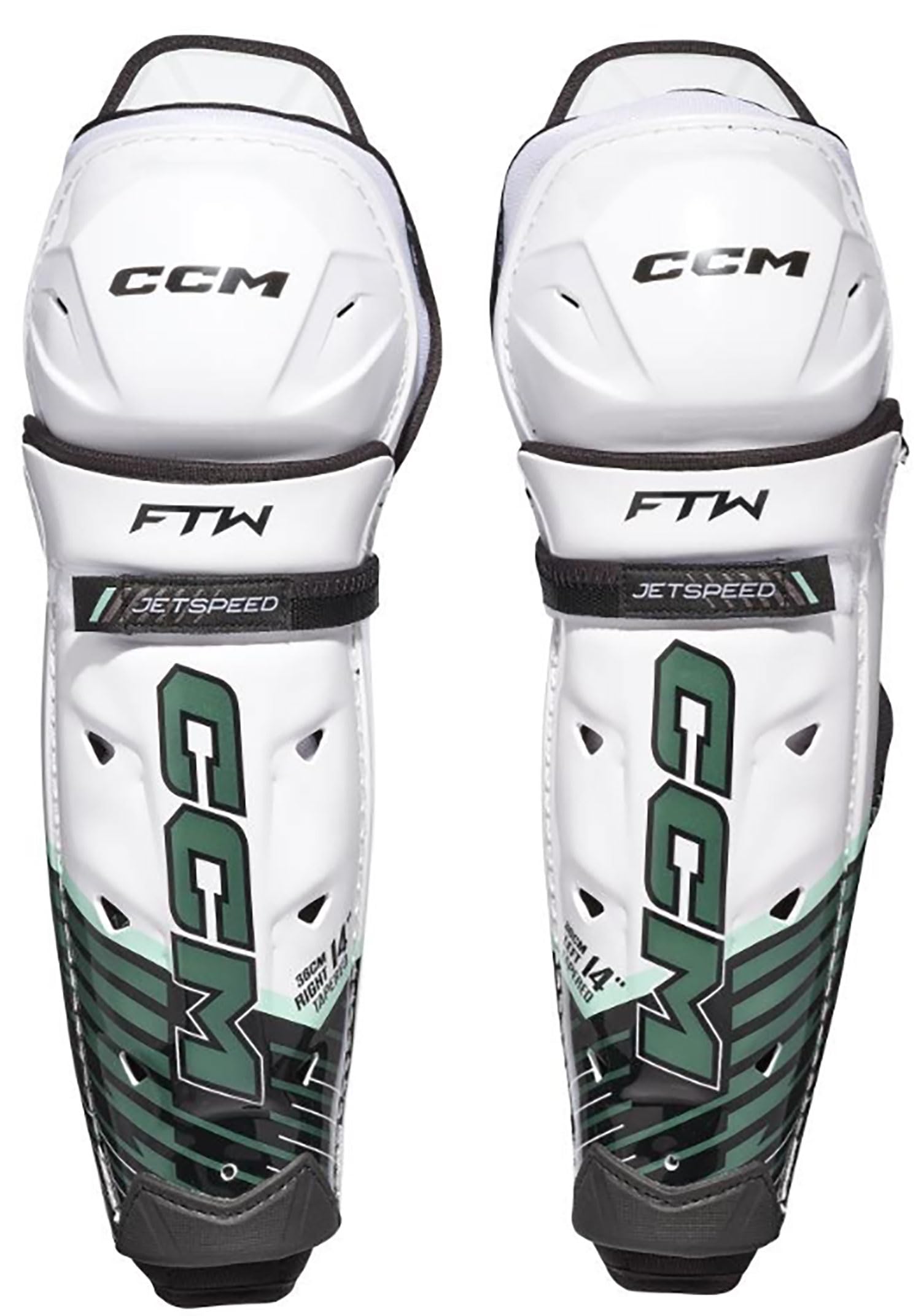 CCM FTW - Espinilleras senior para hockey sobre hielo y hockey en línea de 13"