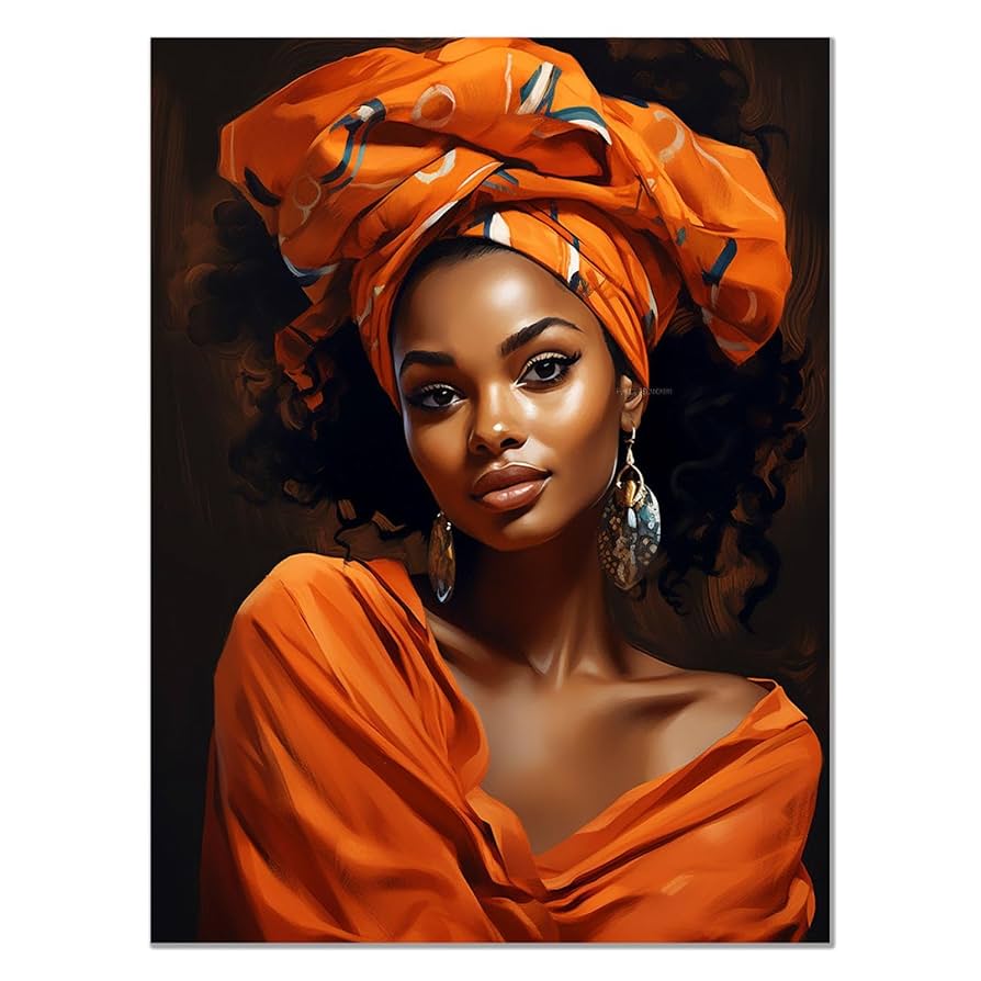 絵画　アート　美術作品　アフリカの女性 Amazon.co.jp: JOSUE アフリカの女性 絵画 キャンバス, 黒人少女