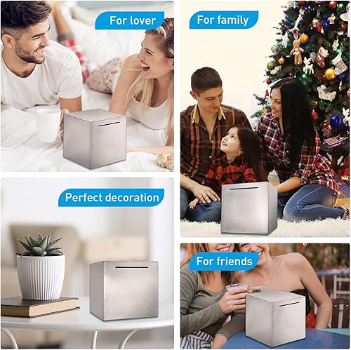 Miniatura 7 de Hucha para adultos alcancía segura hecha de acero inoxidable solo puede guardar la alcancía que no se puede sacar 59 pulgadas