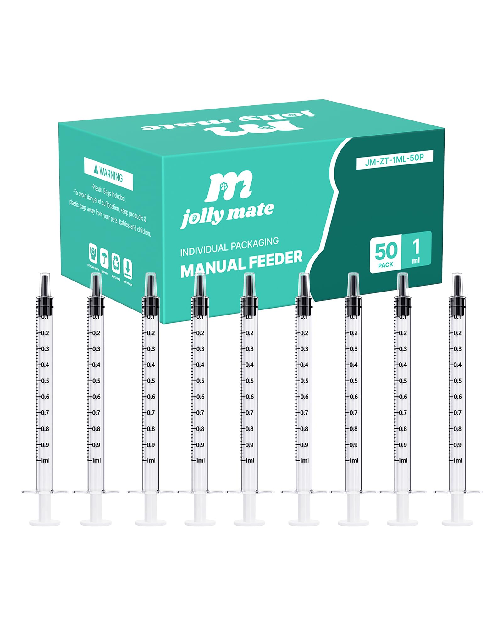 Photo 1 of JollyMate 50 Pack 1ml Oral Syringes