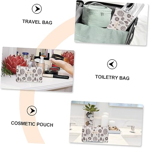 Miniatura 4 de DOITOOL Tarjetero de lona Contenedor de maquillaje con cremallera Bolsa de cosméticos Bolsa de almacenamiento de lona Estuche cosmético Bolsa de