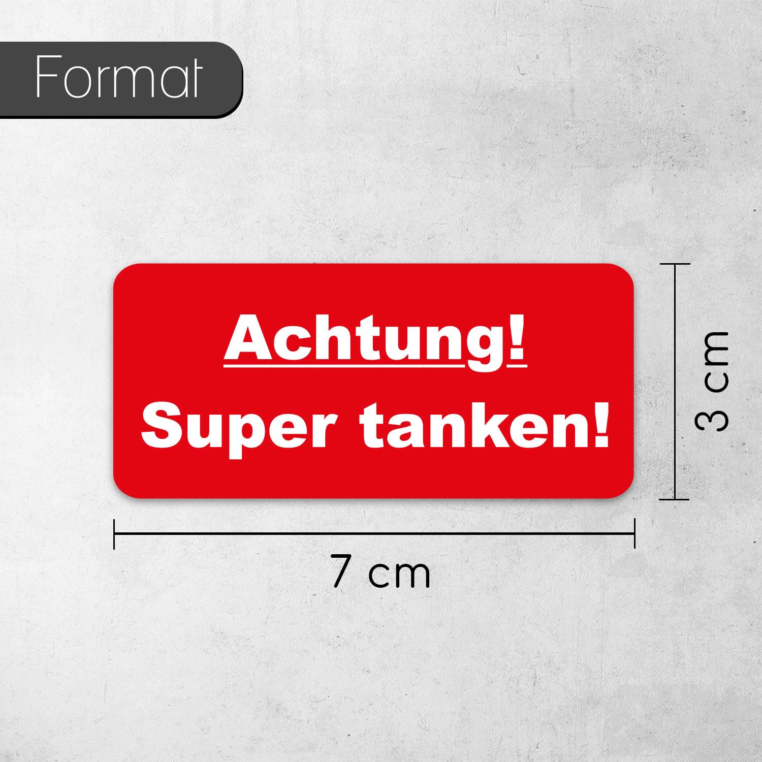 5 adesivi con scritta Acht! Super tanken!, iSecur, 7 x 3 cm, Art. hin_440 Super, Attenzione, avvertimento, adesivo esterno per vetri, auto, camion, macchinari, tappo del serbatoio