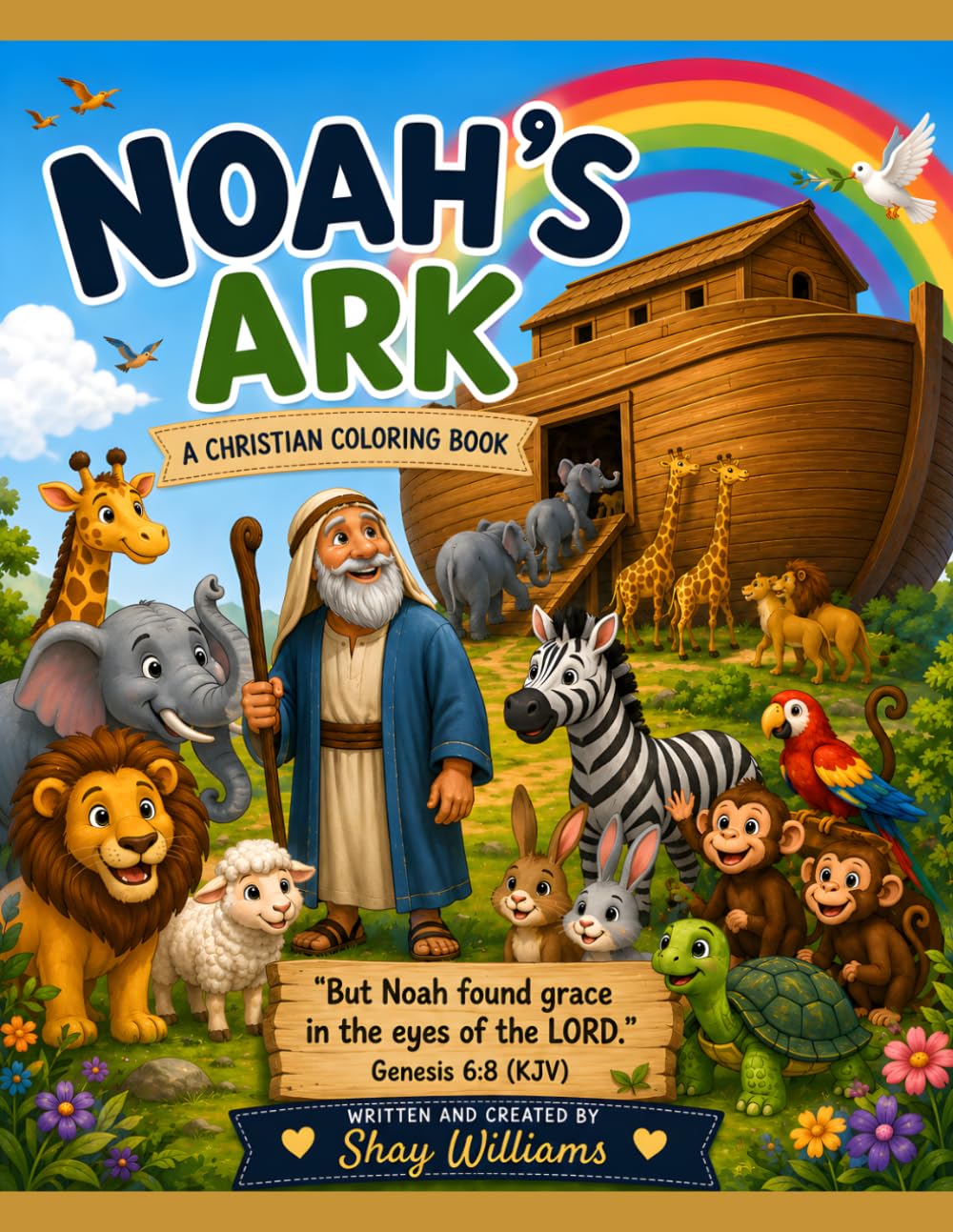Noah's Ark: A Christian Coloring Book for Children Ages 4-9