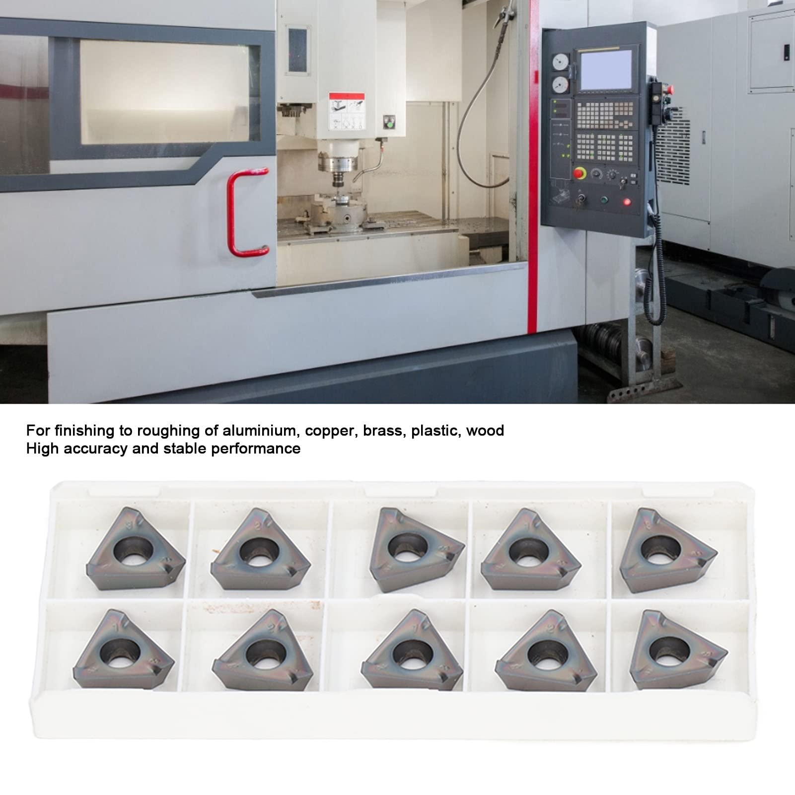 10-częściowe płytki z węglika cynowanego do toczenia CNC i dokładnej obróbki wykańczającej - 3PKT190608R M Ostrza frezarskie z węglików spiekanych do stali, żeliwa i materiałów z (10 szt.