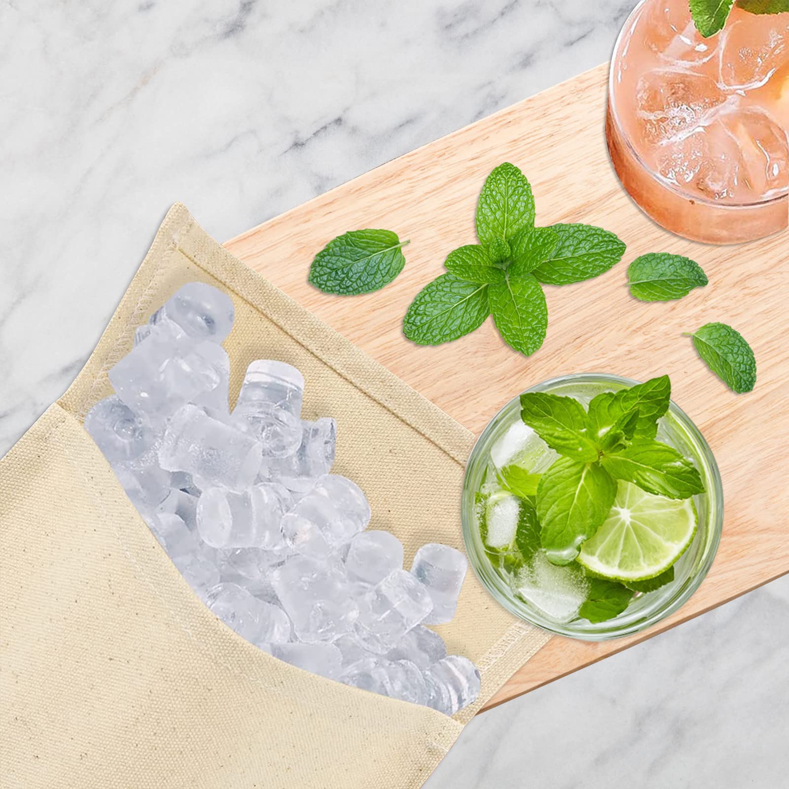 Set Schiaccia Ghiaccio Lewis - 2 Sacchetti Di Cotone E 1 Martello, Per Cocktail E Cucina