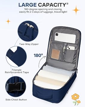 coofay Travel Backpack Carry On Backpack Personal Item Travel Bag Mochila De Viaje Carry On Backpack For Airplanes Traveling Backpack For Women Gym Backpacks College Backpacks Sapphire Blue