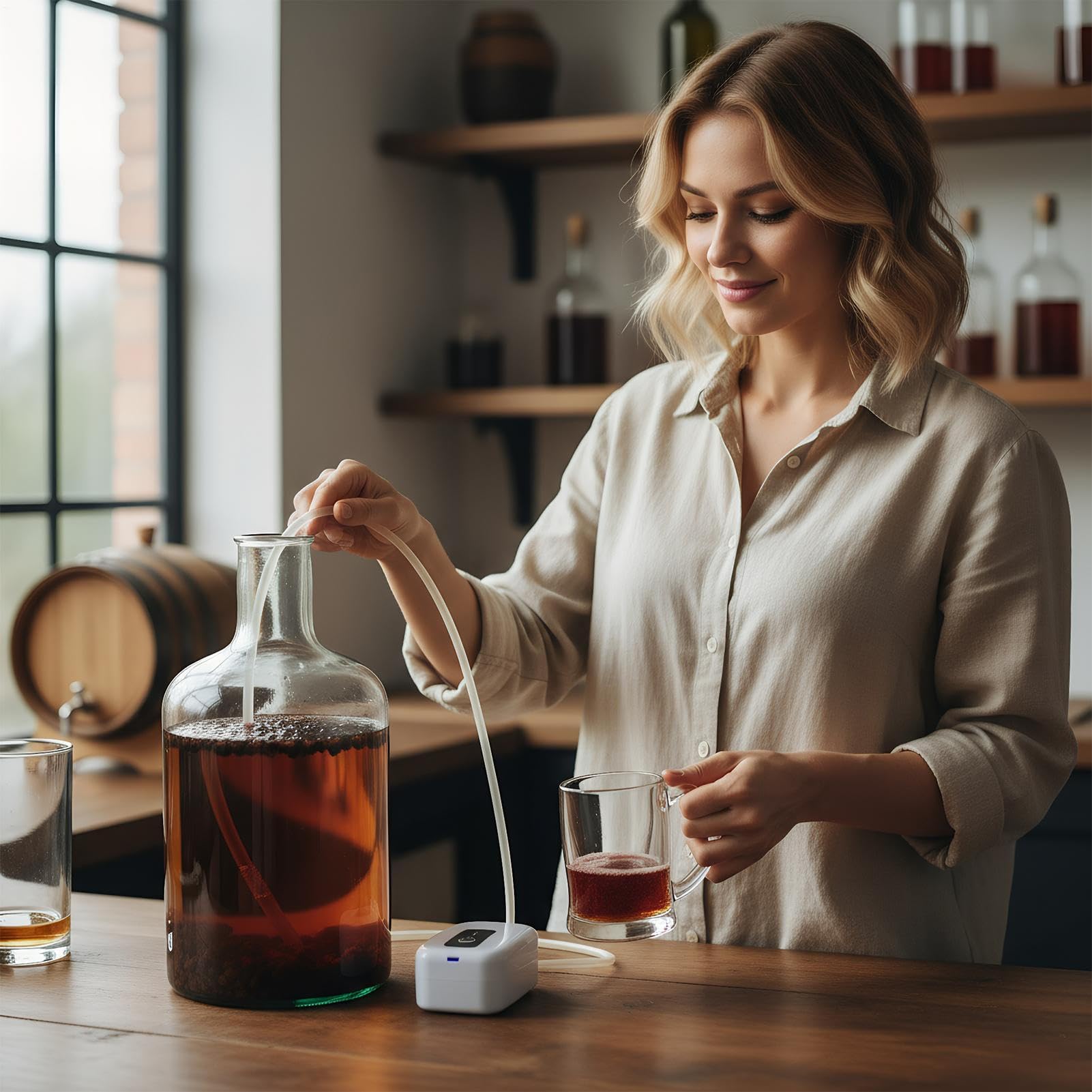 Bomba De Transferencia De Vino,Kit De Equipo De Elaboración Casera De Alimenticio - Kit Bomba Transferencia Sifón Automático - para Elaboración De Vino Cerveza Hidromiel