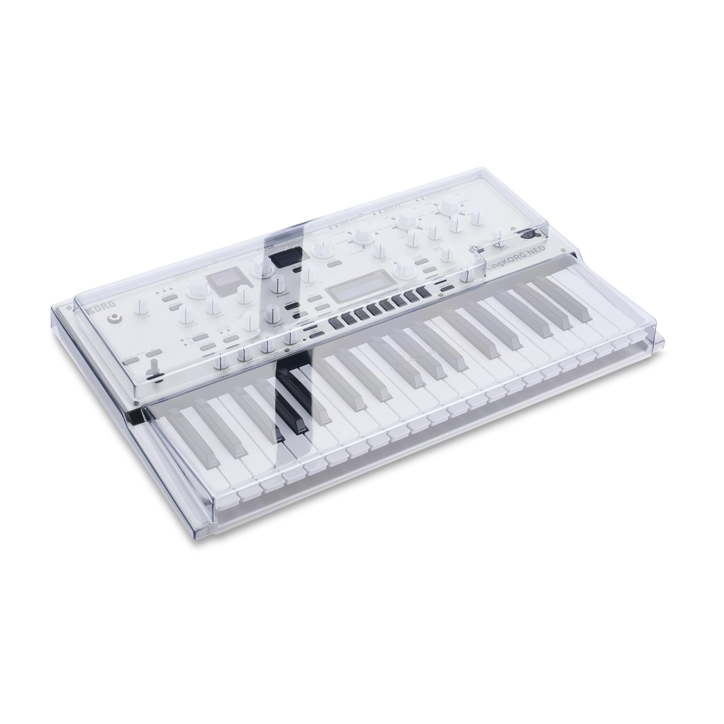 Decksaver Cover for Korg KingKORG NEO - Super-Durable Polycarbonate Protective lid in Smoked Clear Colour, Made in The UK - The Producers' Choice for Unbeatable Protection
