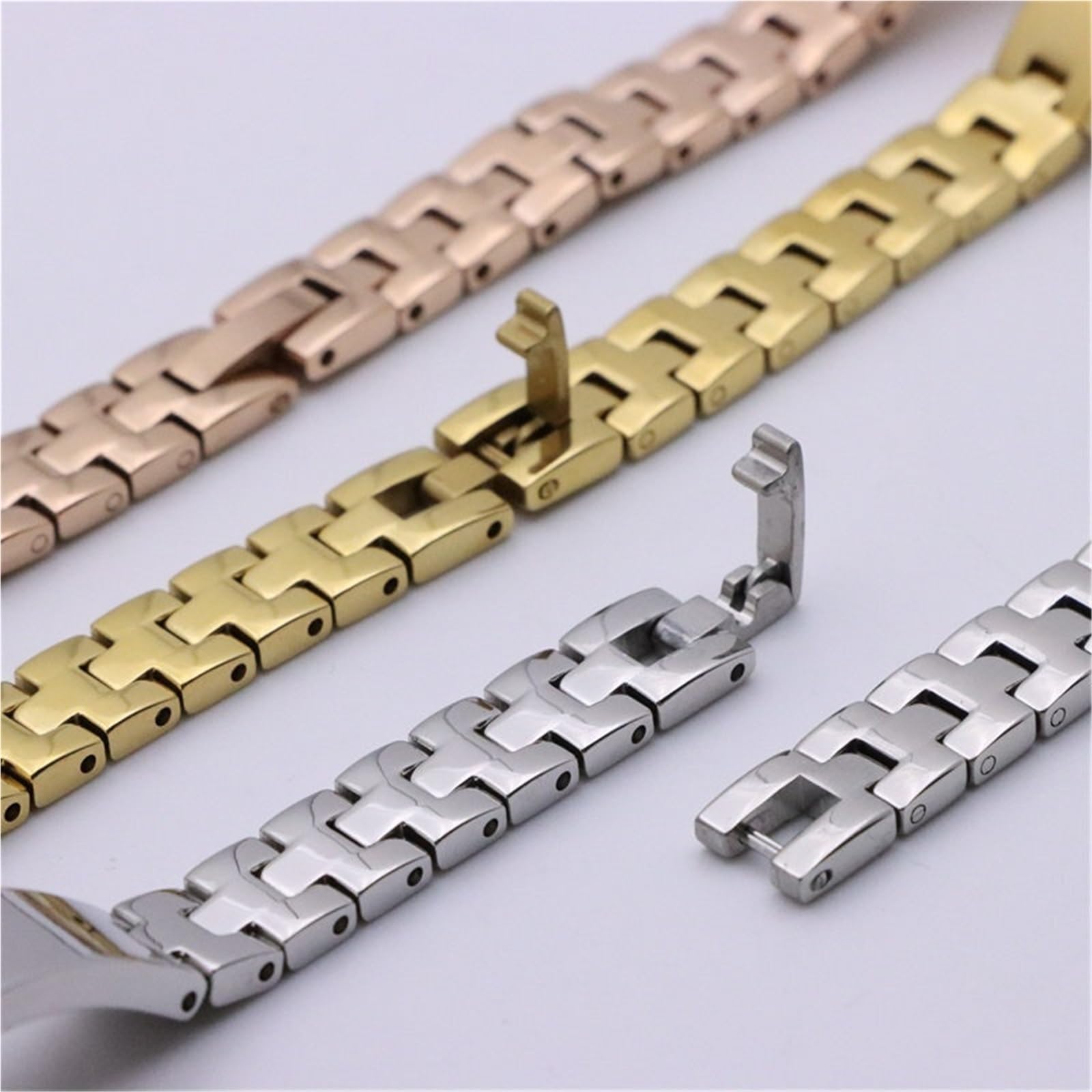 Accessori for orologi Cinturini in acciaio inossidabile da donna 8 mm 10 mm 12 mm 14 mm Cinturino casual elegante e resistente