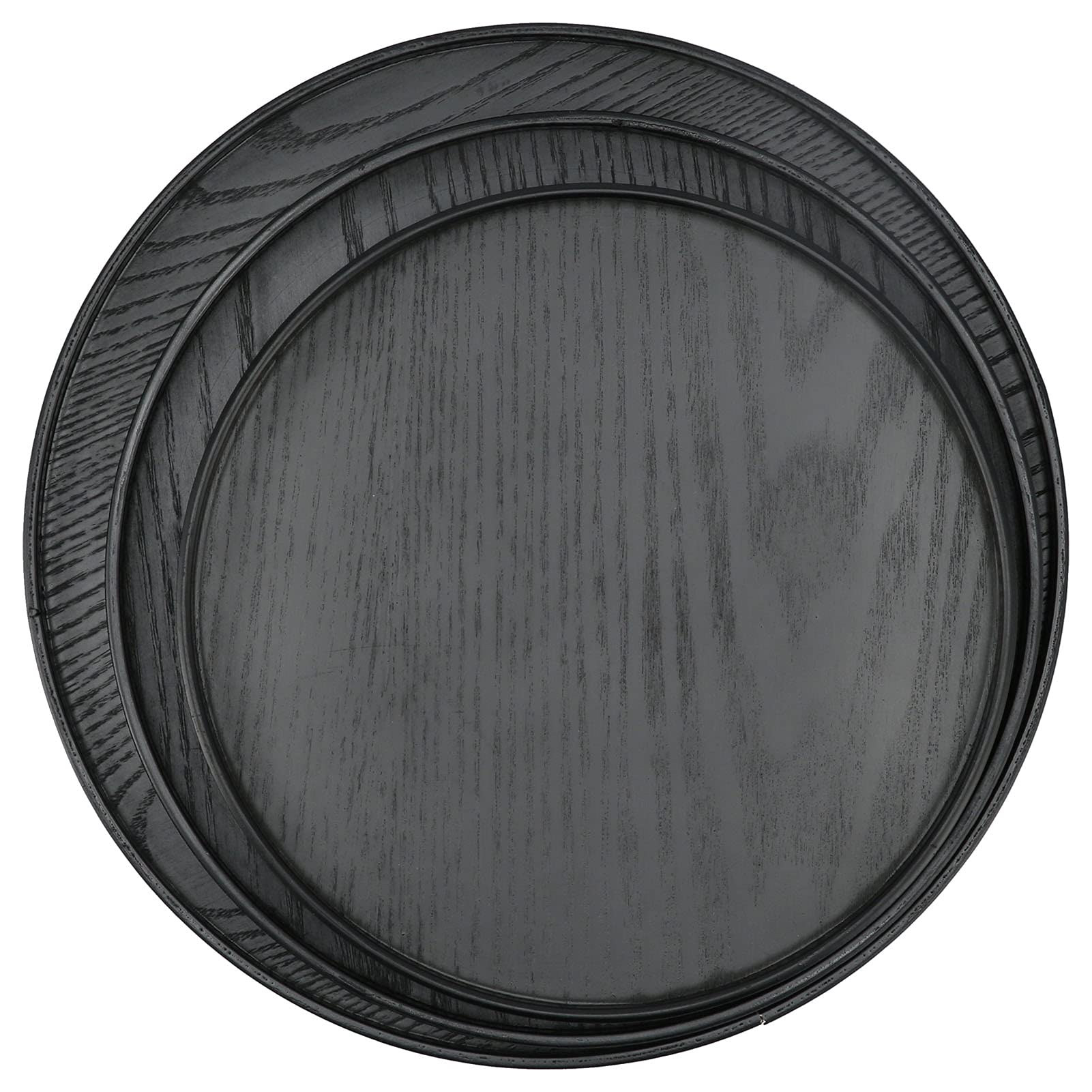 Vassoio da Portata da 3 Pezzi/Set, Vassoio Rotondo in Legno Nero da 30 Cm 27 Cm 24 Cm di Diametro, Piatto da Pranzo Antiscivolo per Feste, Stoviglie da Dessert Vassoio di Frutta per la Cucina