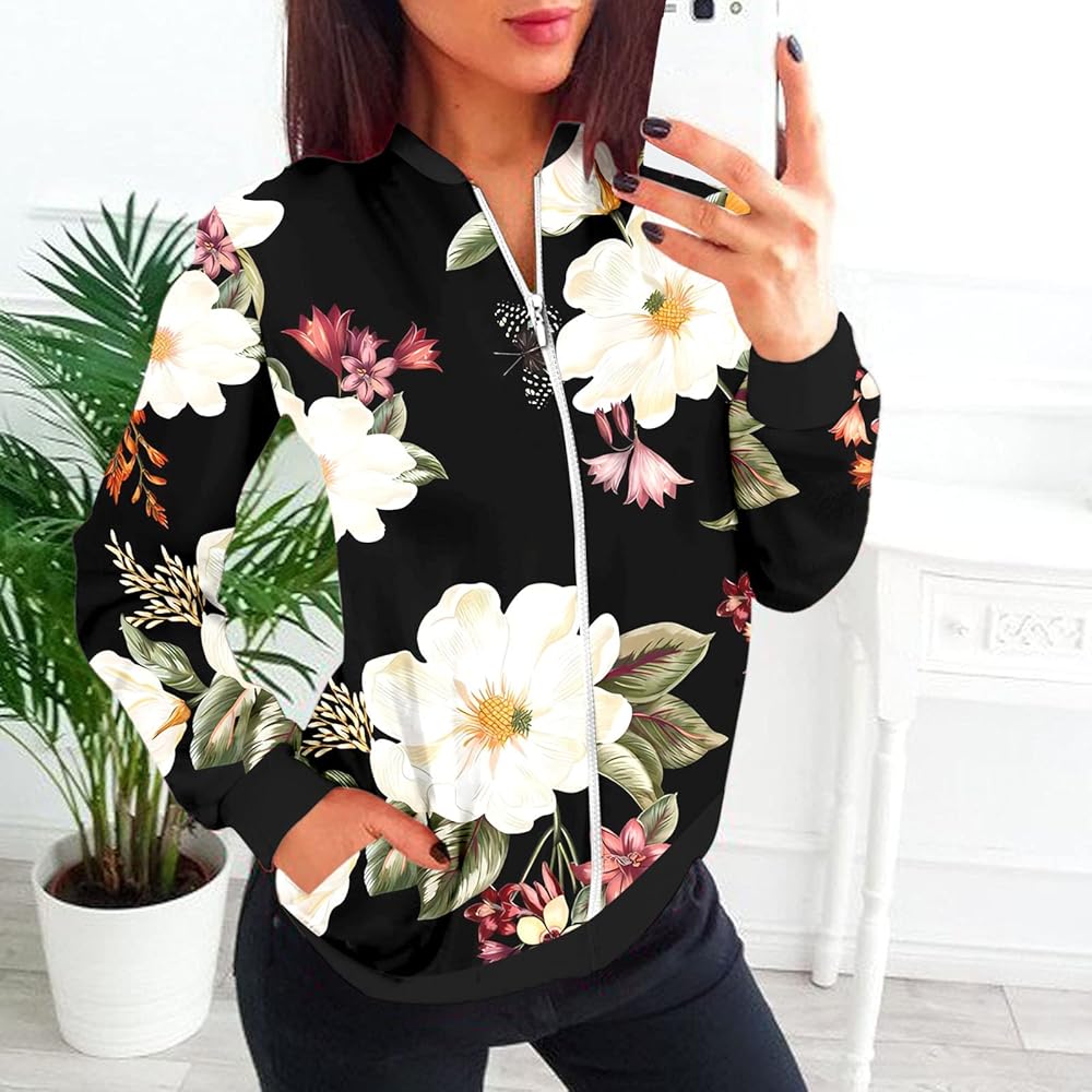 HERSIL Jackets for Women Casual Fuzzy Fleece Jacket Oversized Fu 並行輸入品 HERSIL Blouson Jacket Women\u0027s Lightweight Jacket Streetwear