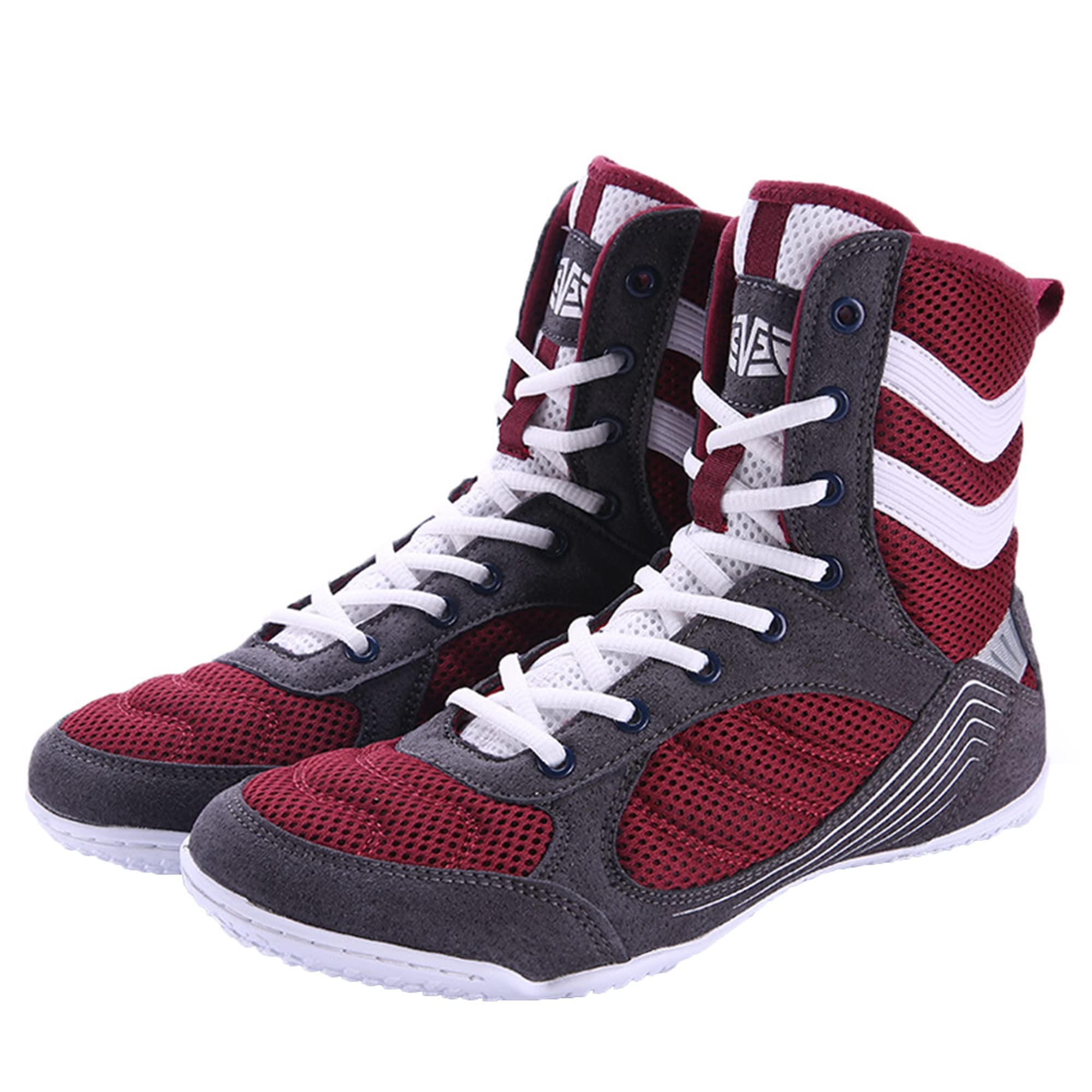 Zapatos De Boxeo para Hombre Botas Altas De Entrenamiento De Lucha para Interiores Transpirable Ligero Antideslizante Unisex
