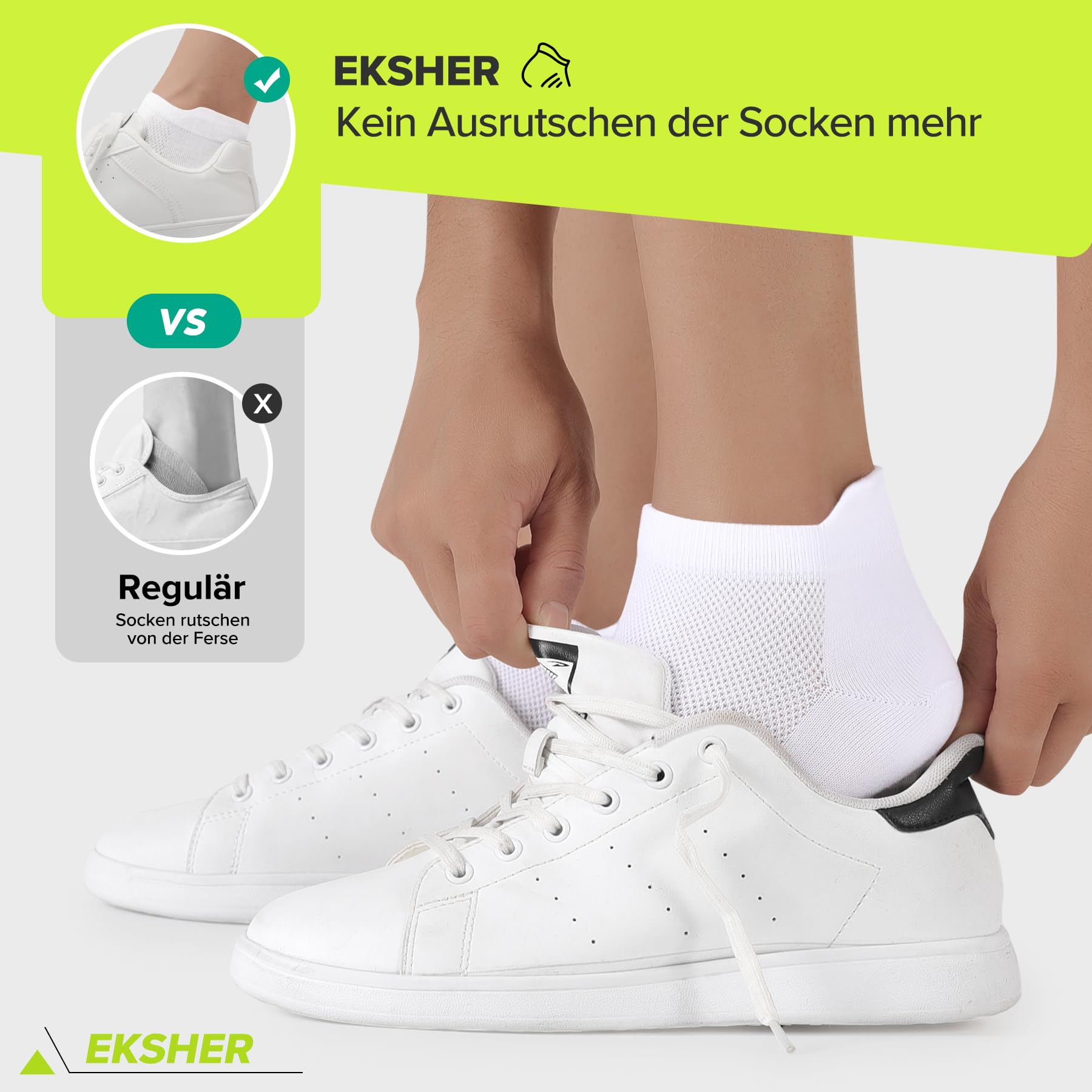 10 Paires Chaussette Basses Homme Femme, Coton Courtes Chaussettes de Sport, Respirant Anti Transpiration Antiderapante Socquettes Running Unisexe