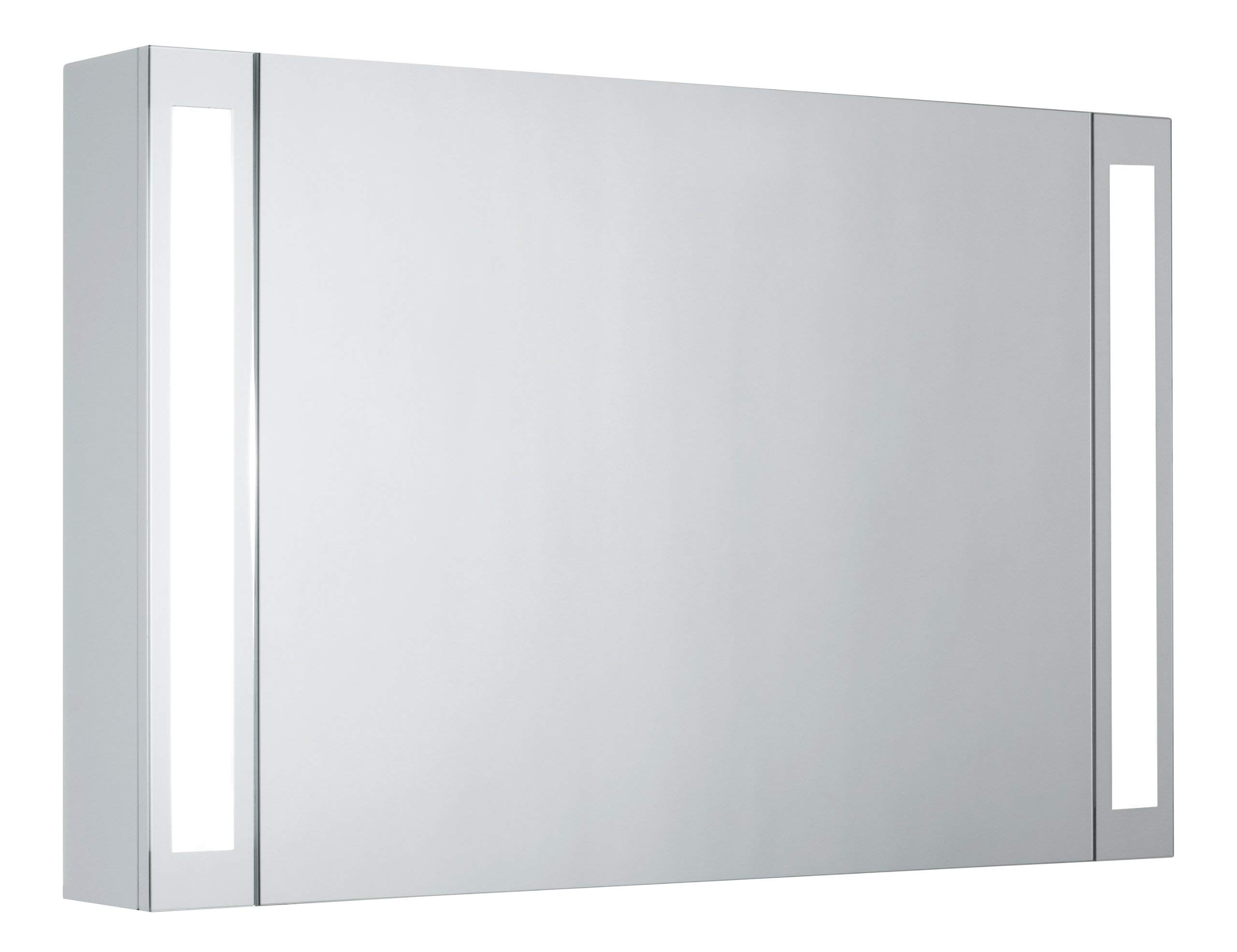"mybspkmdld3 Lazzaro Due Vertical opening mittels Ferrari Hinge Mirror Cabinet with Light Pre-Assembled, Rugged,