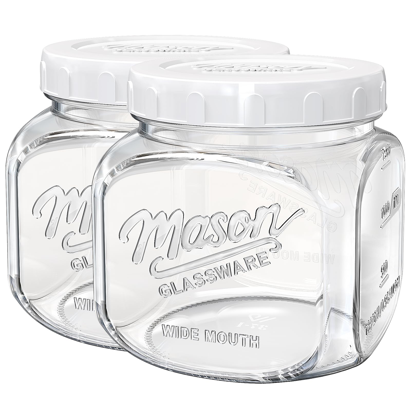 2 Pack 1.5L Airtight Glass Storage Jars - Elegant Food Preservation Solutions