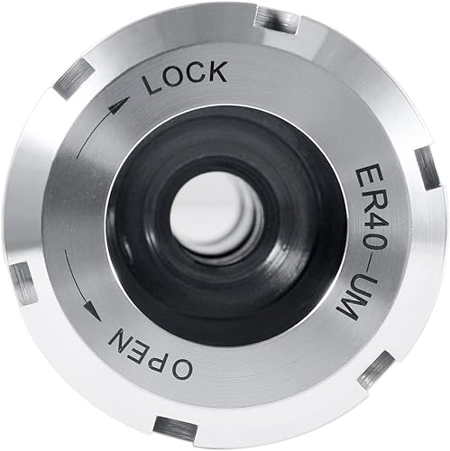 Miniatura 43 de Accusize Industrial Tools Mandril con boquilla Er32 con vástago R8, RPM máximas: 8000 RPM, extremo de barra de tracción 7/16''-20, TIR máximo