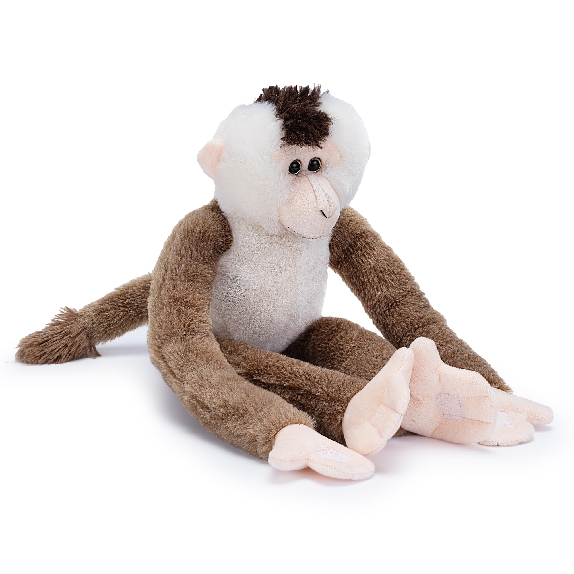 Zappi Co Plush Hanging Pig-Tailed Macaque Monkey with Velcro on Paws and Feet, Soft Plush Toy - Image 3