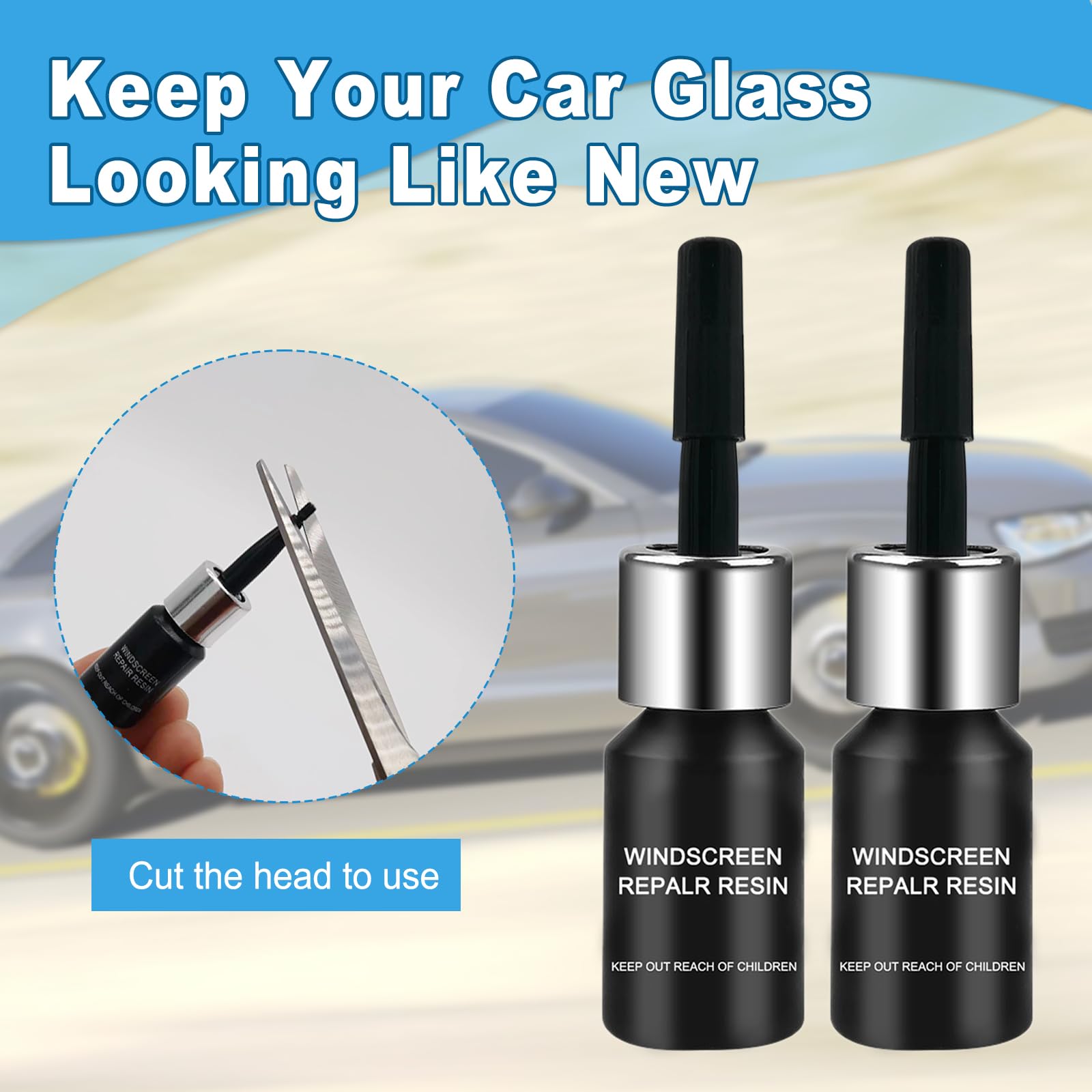 Kit Riparazione Parabrezza Auto,Kit Riparazione Crepe Vetro,Liquido per Riparazione Vetri Auto,Colla per la Riparazione Vetri Auto,Colla per la Riparazione del Parabrezza Auto