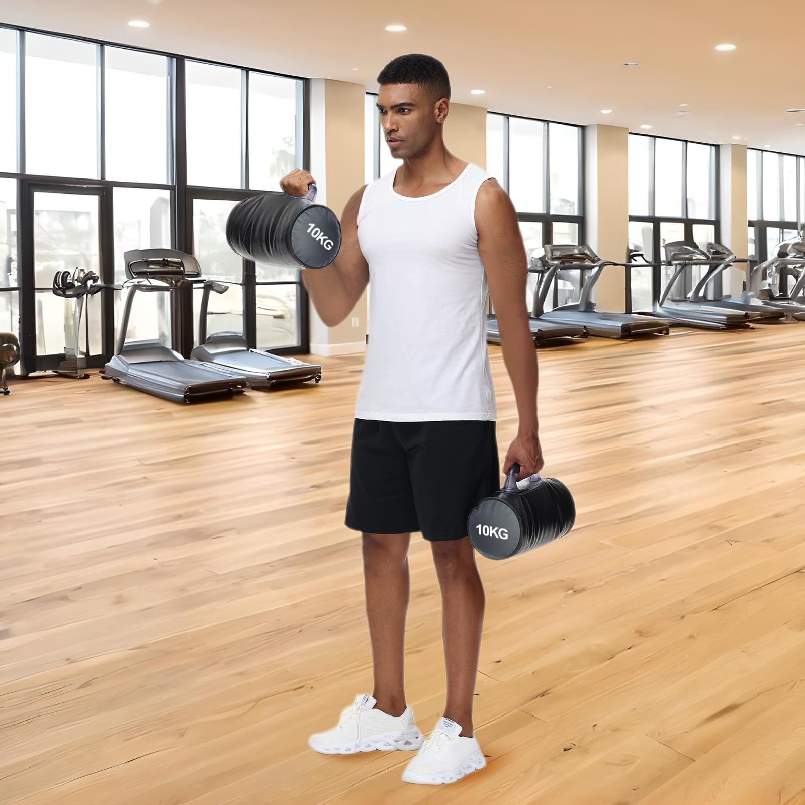 Aqua hantle treningowe 20 kg/para, składane i regulowane, regulowane hantle wodne, przenośne urządzenia fitness, regulowane ciężary, do treningu siłowego, treningu tułowia