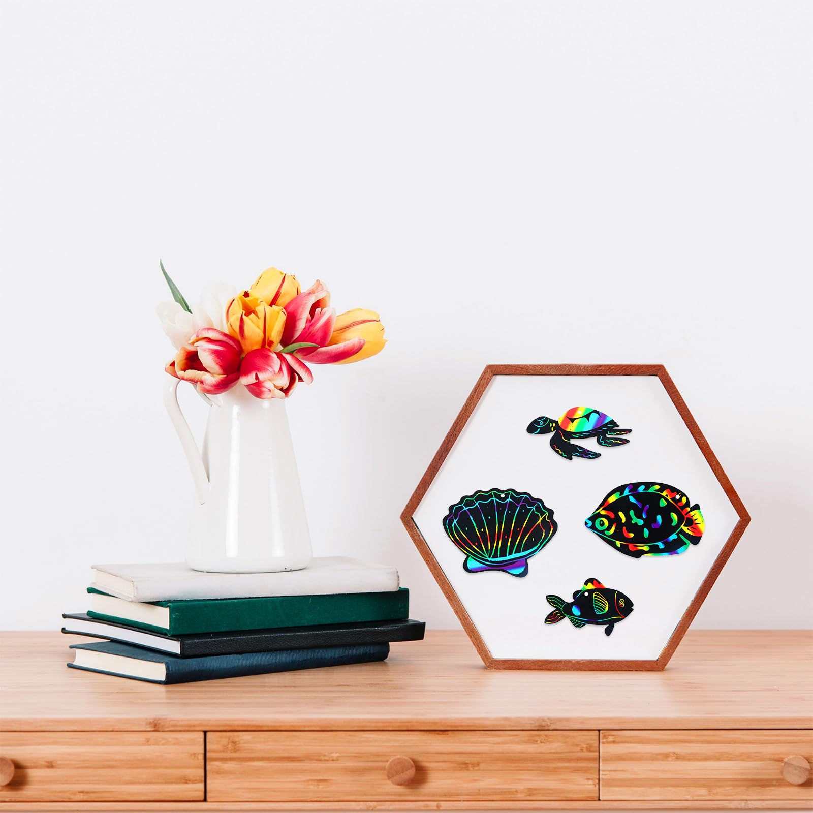 Ptwola Meerestiere Kratzbilder 36 Blätter - Regenbogen Scratch Art Für Kinder