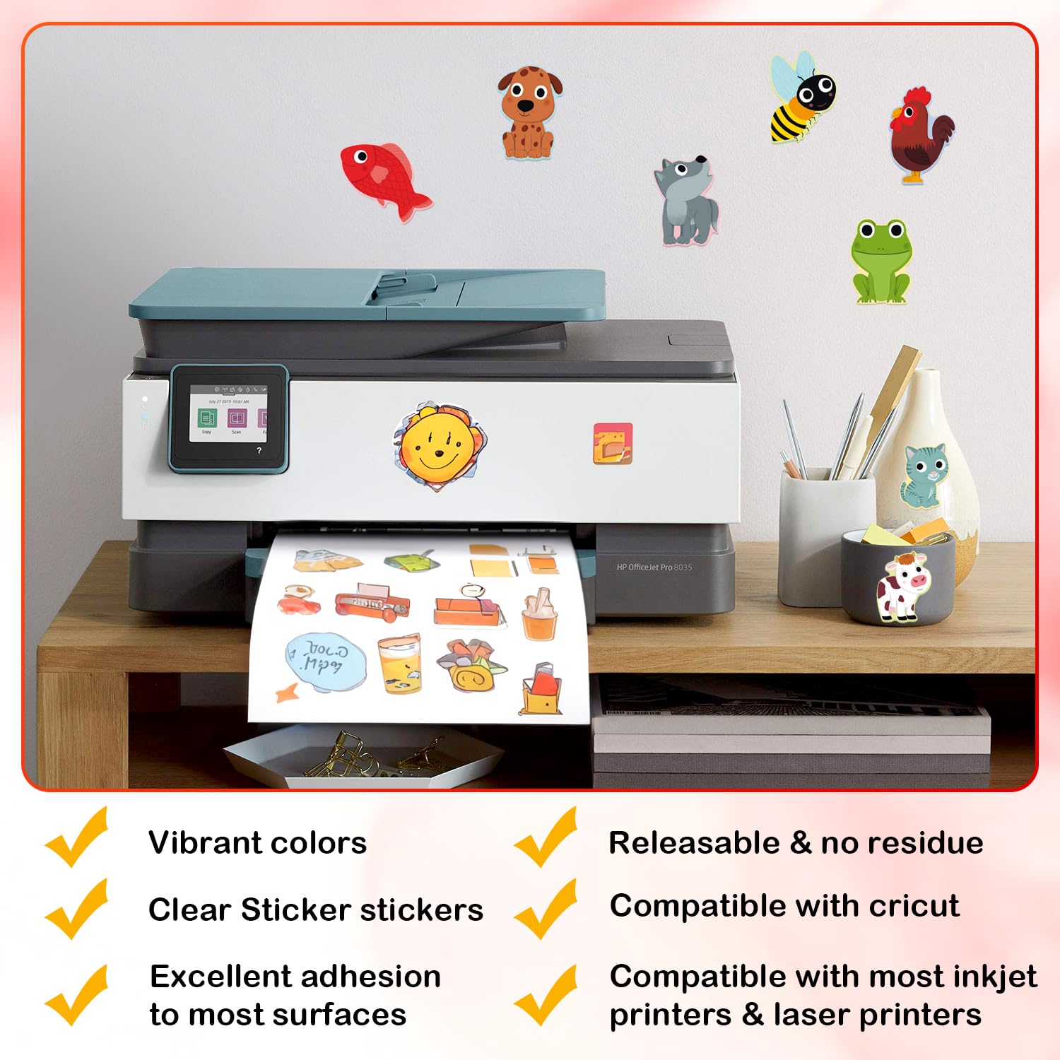 Papel Adhesivo A4 Papel Fotografico A4 20 Hojas Adhesivas A4 Vinilo Brillante - 100 GSM - Resistente Al Agua - Para Impresoras Láser E Inyección Vinilo Autoadhesivo Fácil Pelar Papel Pegatina