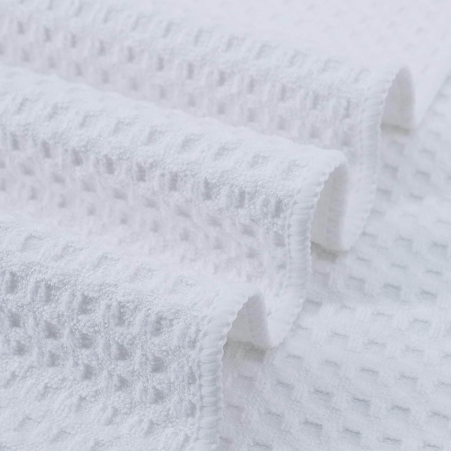 POLYTE Ultra Premium Microfiber Kitchen Dish Hand Towel Waffle Weave, 18 Pack (16x28 in, White) - Image 3