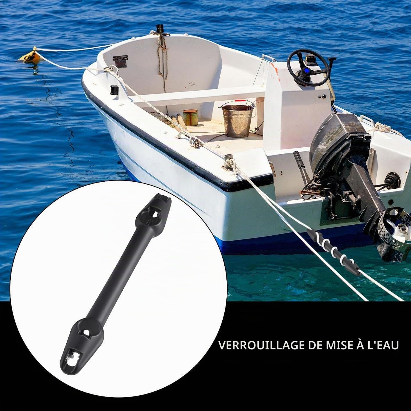 Generisch Amortisseur d'amarrage pour bateau en caoutchouc amarrage lin amortisseur ressort de traction pour corde de Ø 10-12 mm