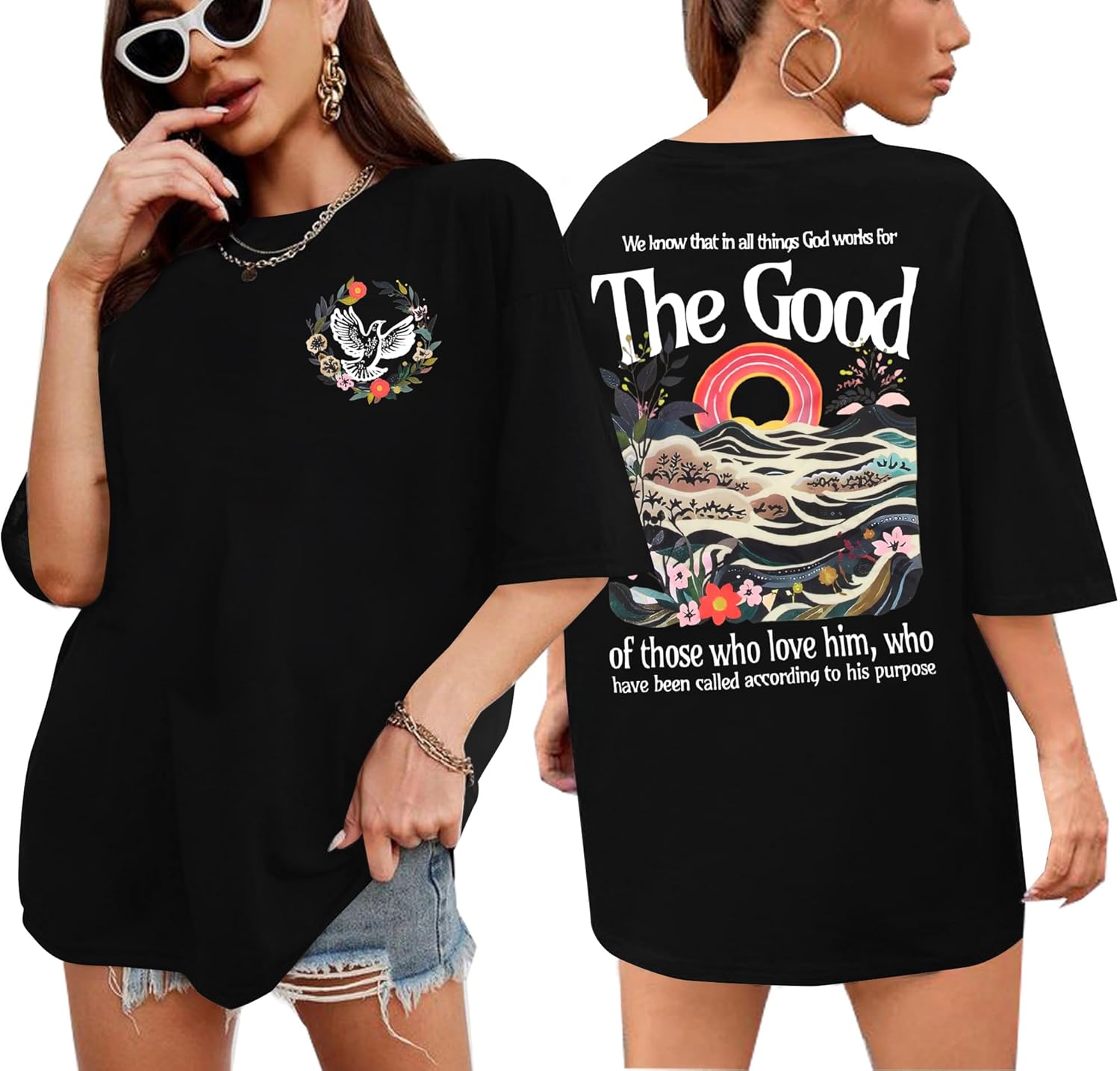 Christian Shirts Women Oversized God Shirt Religious Tshirt Bible Verse Graphics Tee Tops