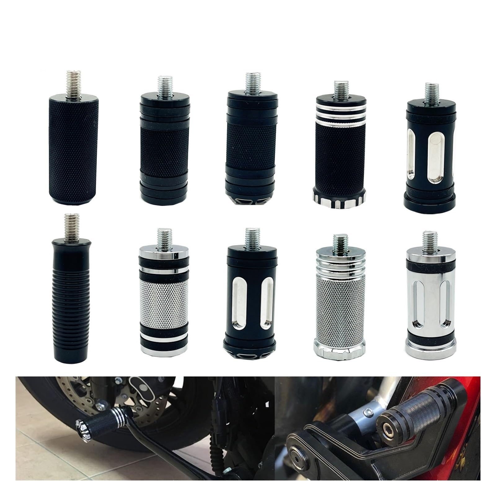 Poggiapiede Per Leva Cambio Moto In Alluminio Cromato – Universale Per Harley Sportster, Softail, Dyna, Touring - 6