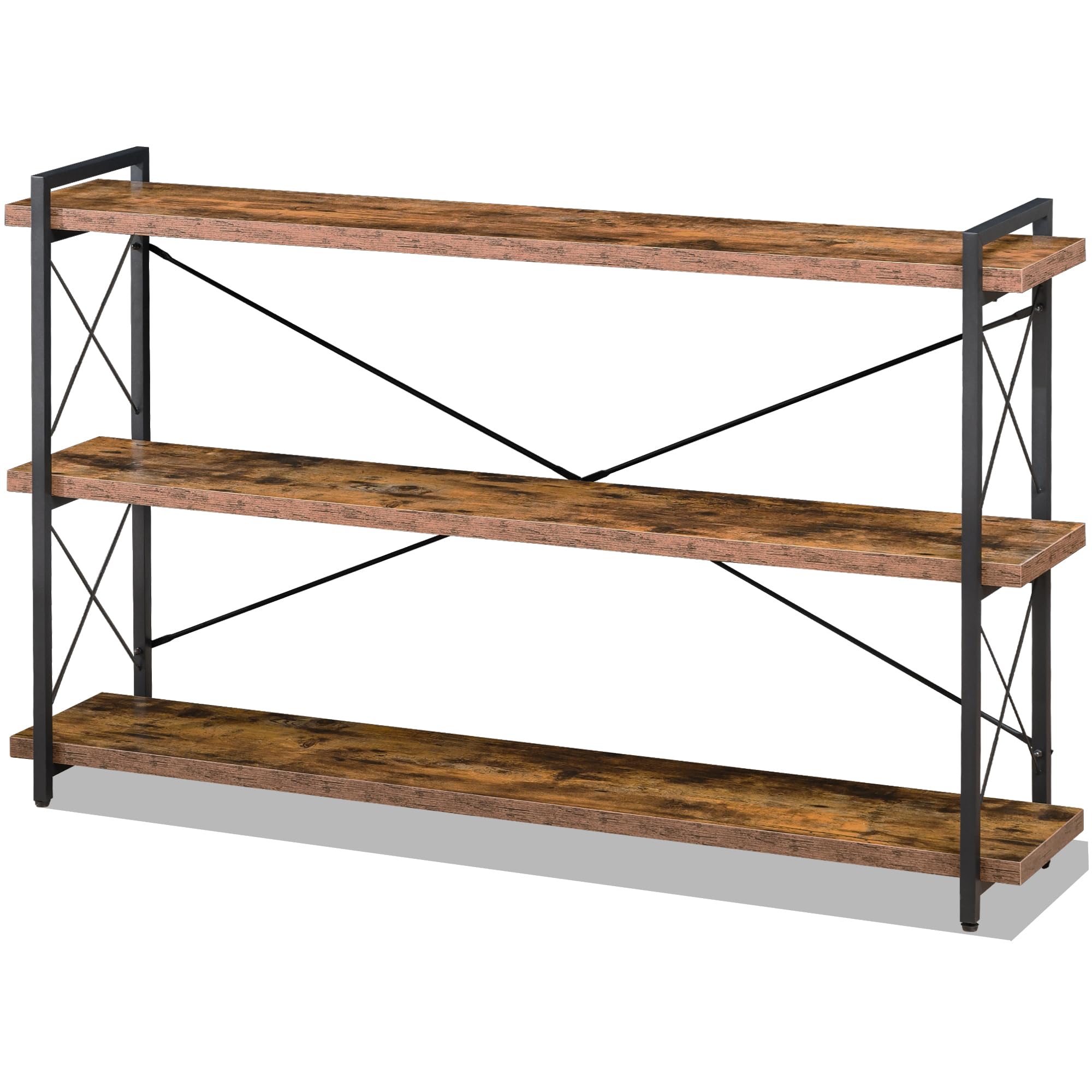 Amazon.com: HCHQHS Bookshelf, 3-Tier Long Industrial
