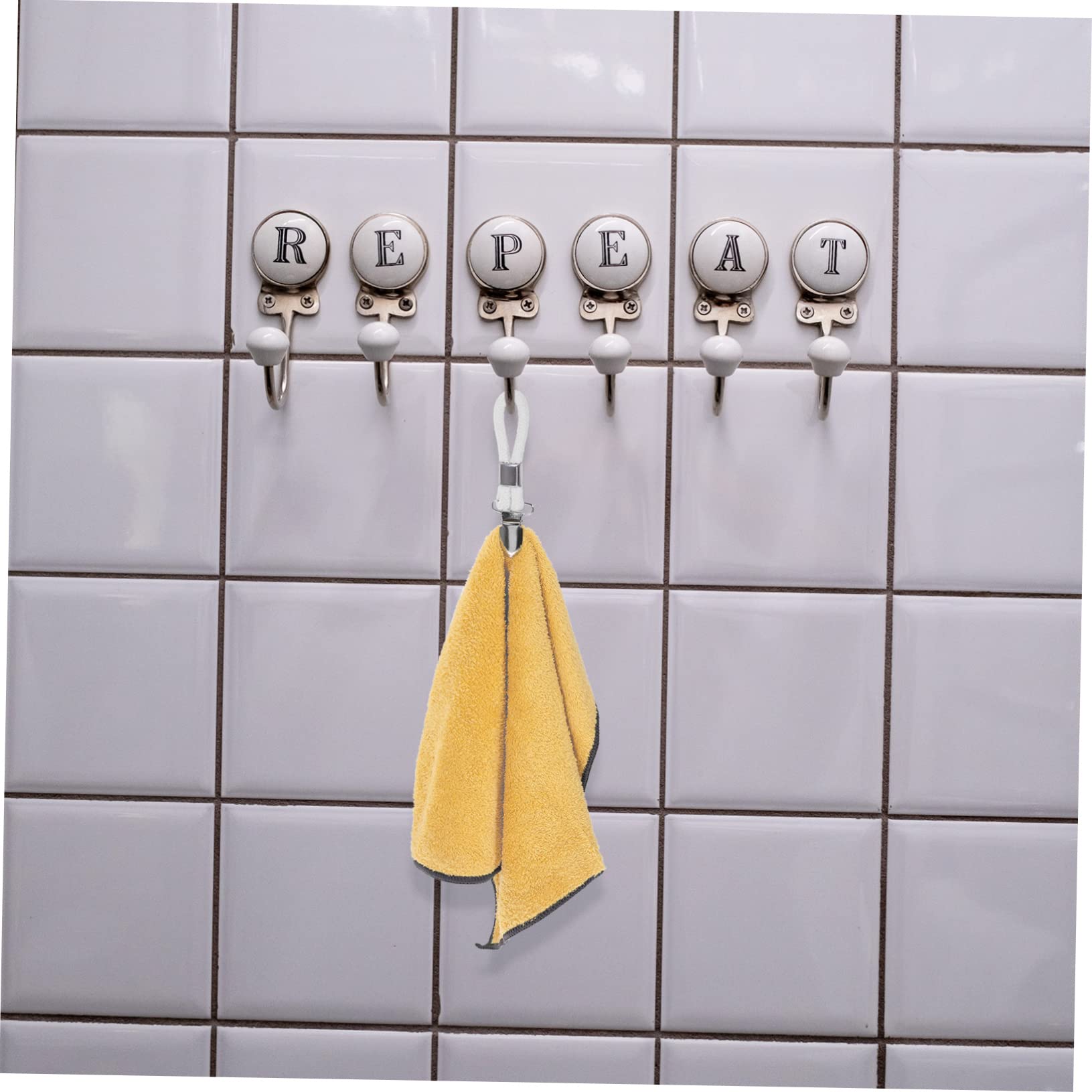 Cabilock 5sets Tea Towel Clips Hanger Versatile Hooks for Kitchen Bathroom Balcony for Hanging Towels Socks Gloves and Lightweight Design for Easy Use 4pcs*5