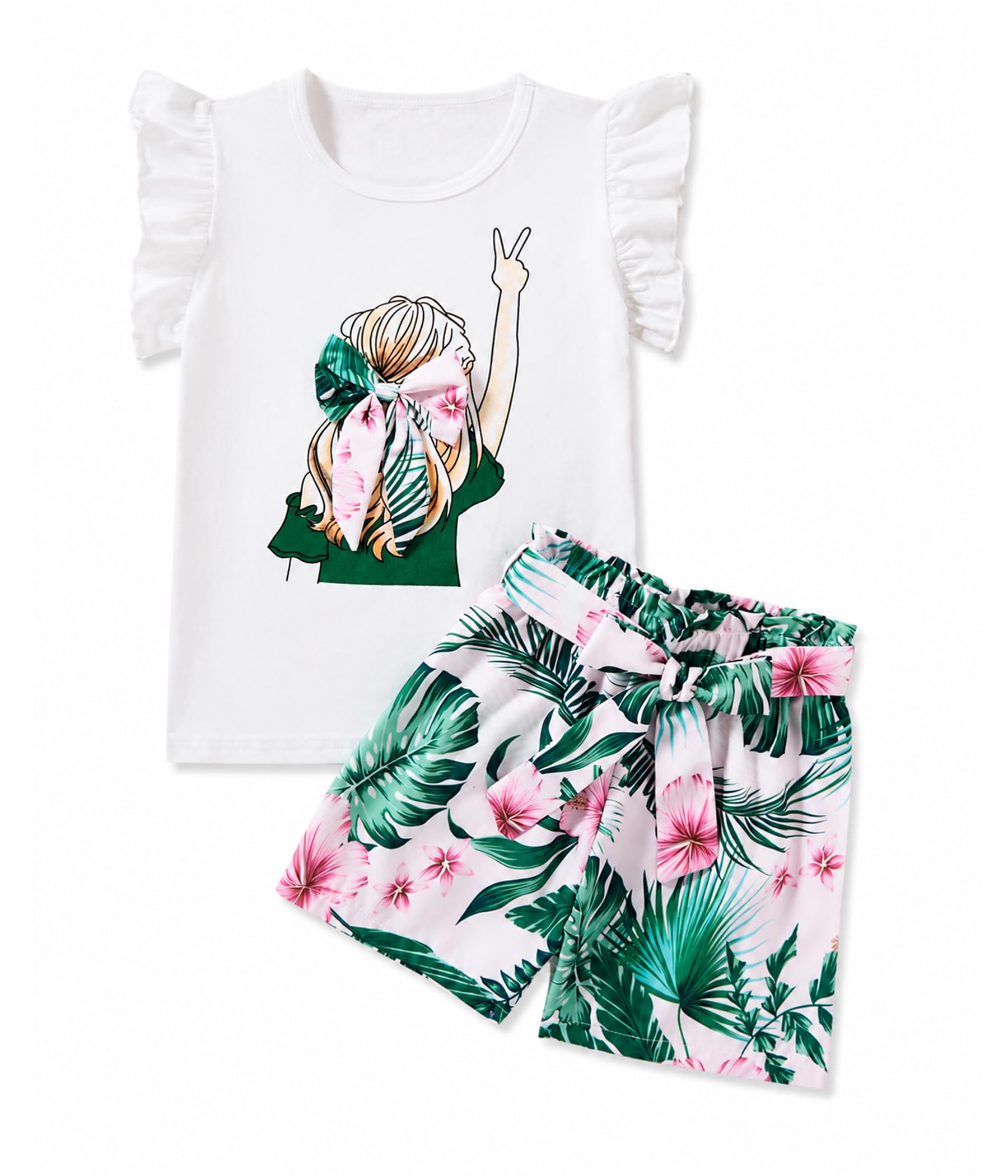 Girls Summer Outfits Cute Sleeveless Top High Waisted Short Sets with Pockets Teen Girl Clothes Size 6-14 T