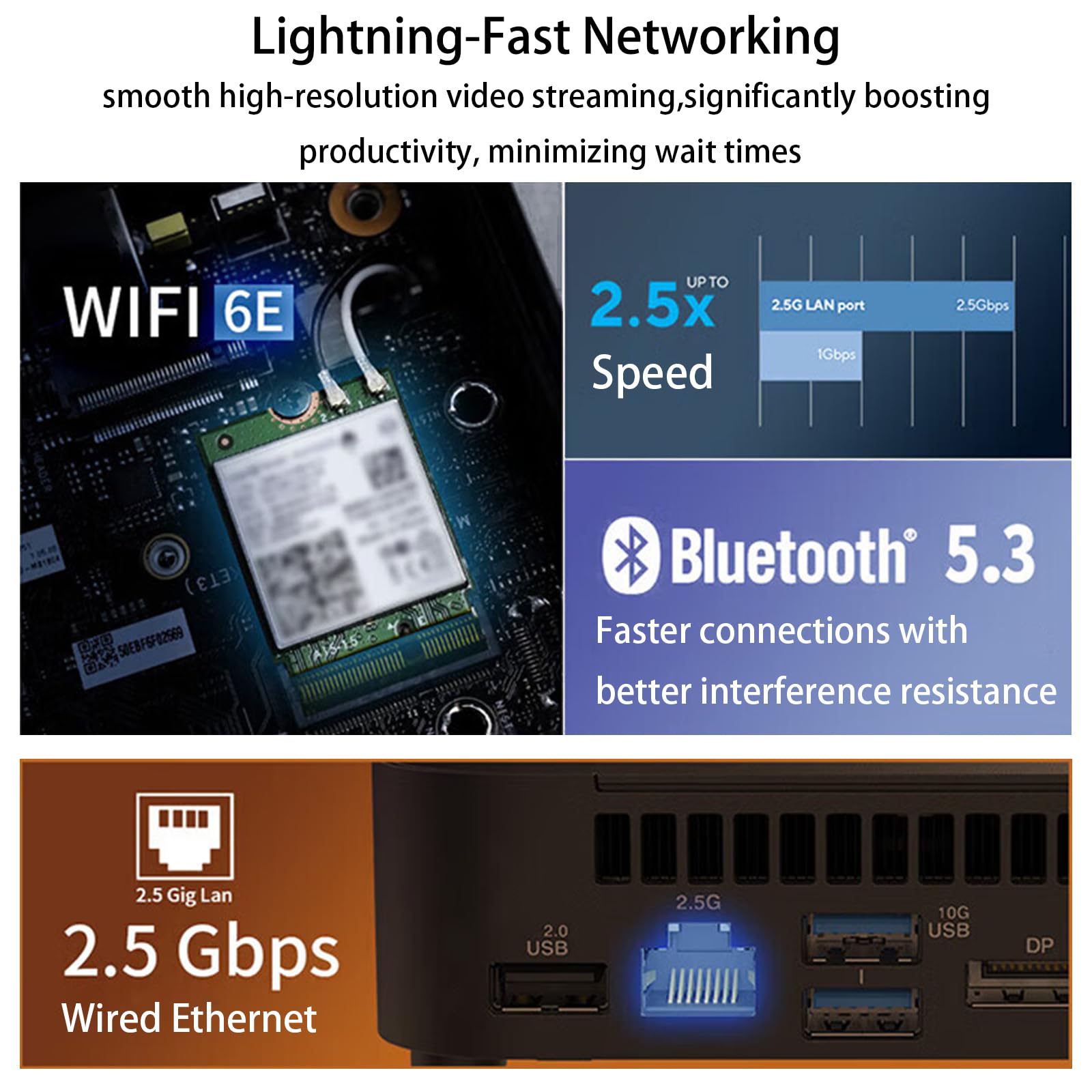 Cutesliving NUC 14 Elite Mini PC compatibile con Intel N97 Quad-Core, 16GB DDR5 RAM, 4K Triple Display, Wi-Fi 6E, design compatto 0.56L per ufficio/digital signage/uso incorporato (Barebone No RAM/SSD