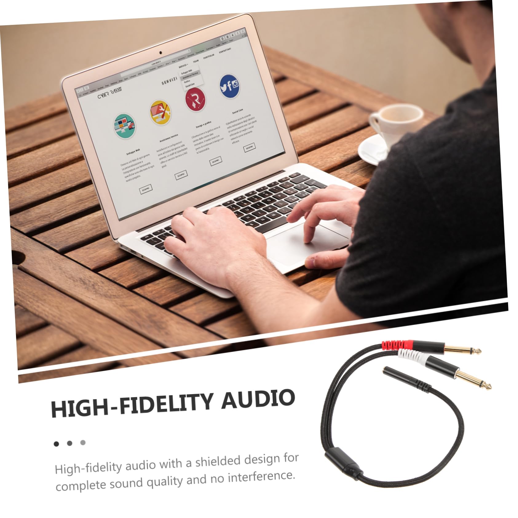 Mikikit 5pezzi Adattatore Audio Splitter Femmina Doppio Maschio Cavo Professionale Per Home Theater e Studio Facile Da Usare e Compatibile Con Dispositivi Audio e Video